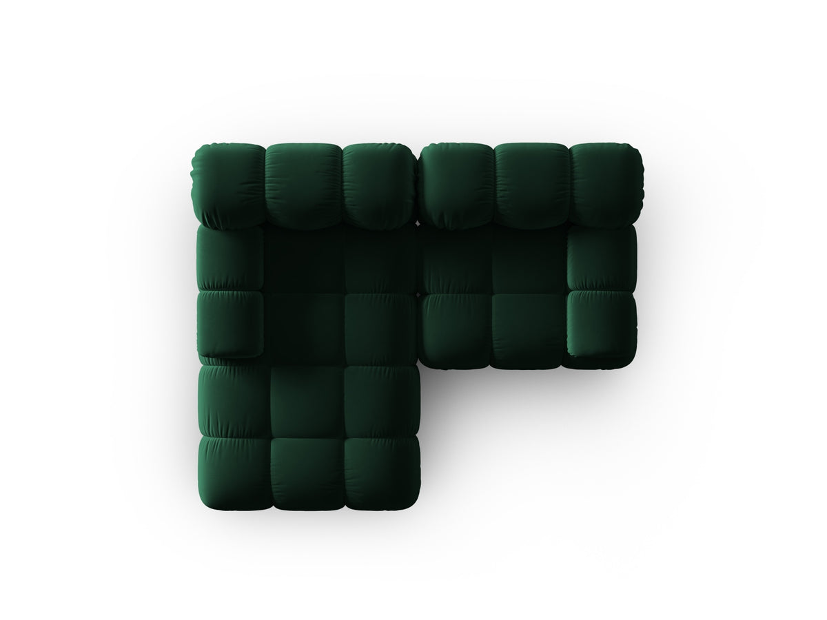 Bellis Velour modulares Ecksofa links 3 Sitzer 155cm in Bottle Green-Bluvel präsentiert im Onlineshop von KAQTU Design AG. L-Sofa links ist von Micadoni