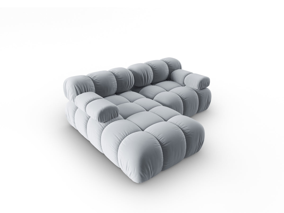 Bellis Velour modulares Ecksofa links 3 Sitzer 155cm in Light Blue-Bluvel präsentiert im Onlineshop von KAQTU Design AG. Ecksofa links ist von Micadoni