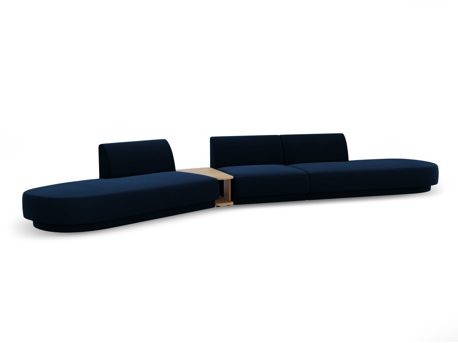 Miley Velour modulares Sofa links 5 Sitzer in Royal Blue präsentiert im Onlineshop von KAQTU Design AG. L-Sofa links ist von Micadoni