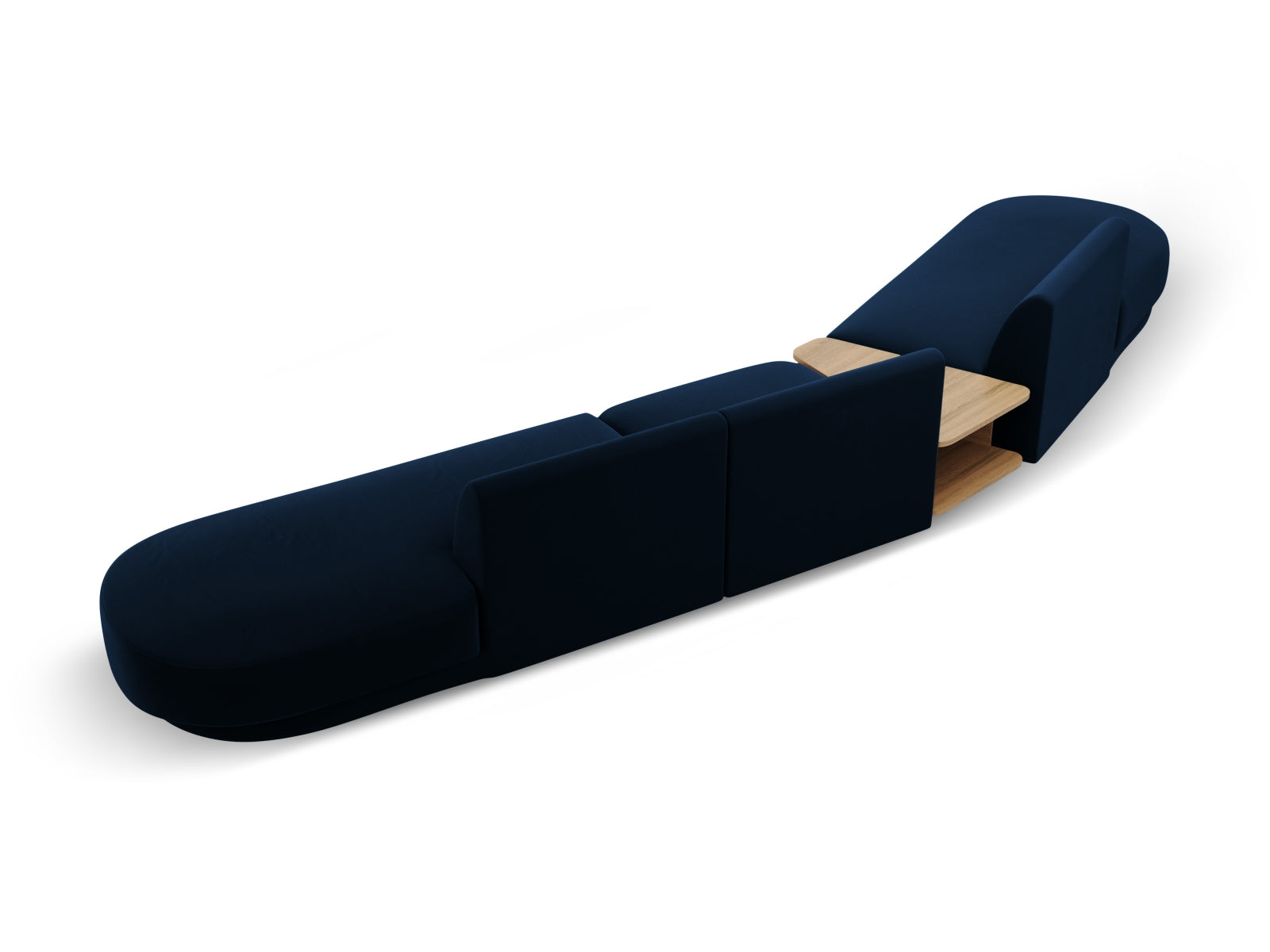 Miley Velour modulares Sofa links 5 Sitzer in Royal Blue präsentiert im Onlineshop von KAQTU Design AG. L-Sofa links ist von Micadoni