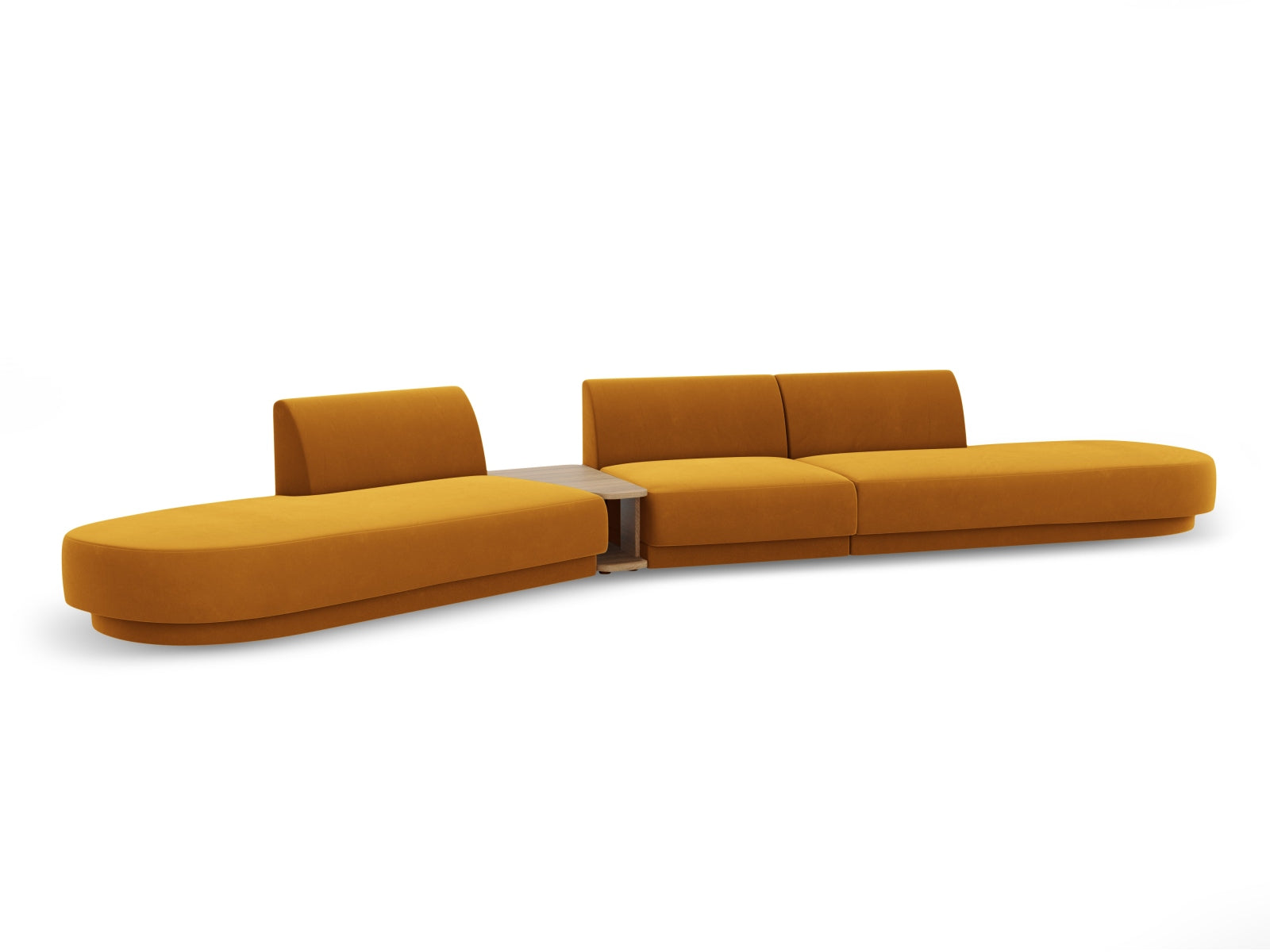 Miley Velour modulares Sofa links 5 Sitzer in Yellow präsentiert im Onlineshop von KAQTU Design AG. L-Sofa links ist von Micadoni
