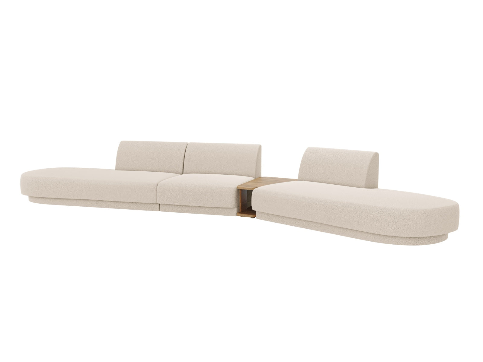 Miley Modulares Sofa rechts 5 Sitzer in Beige präsentiert im Onlineshop von KAQTU Design AG. L-Sofa rechts ist von Micadoni