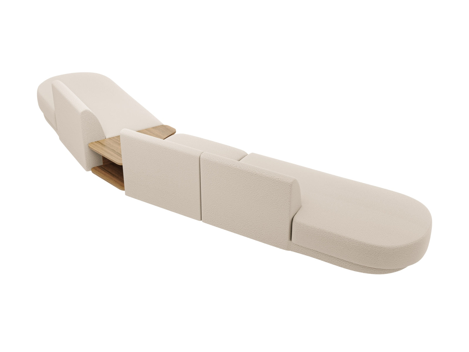 Miley Modulares Sofa rechts 5 Sitzer in Beige präsentiert im Onlineshop von KAQTU Design AG. L-Sofa rechts ist von Micadoni