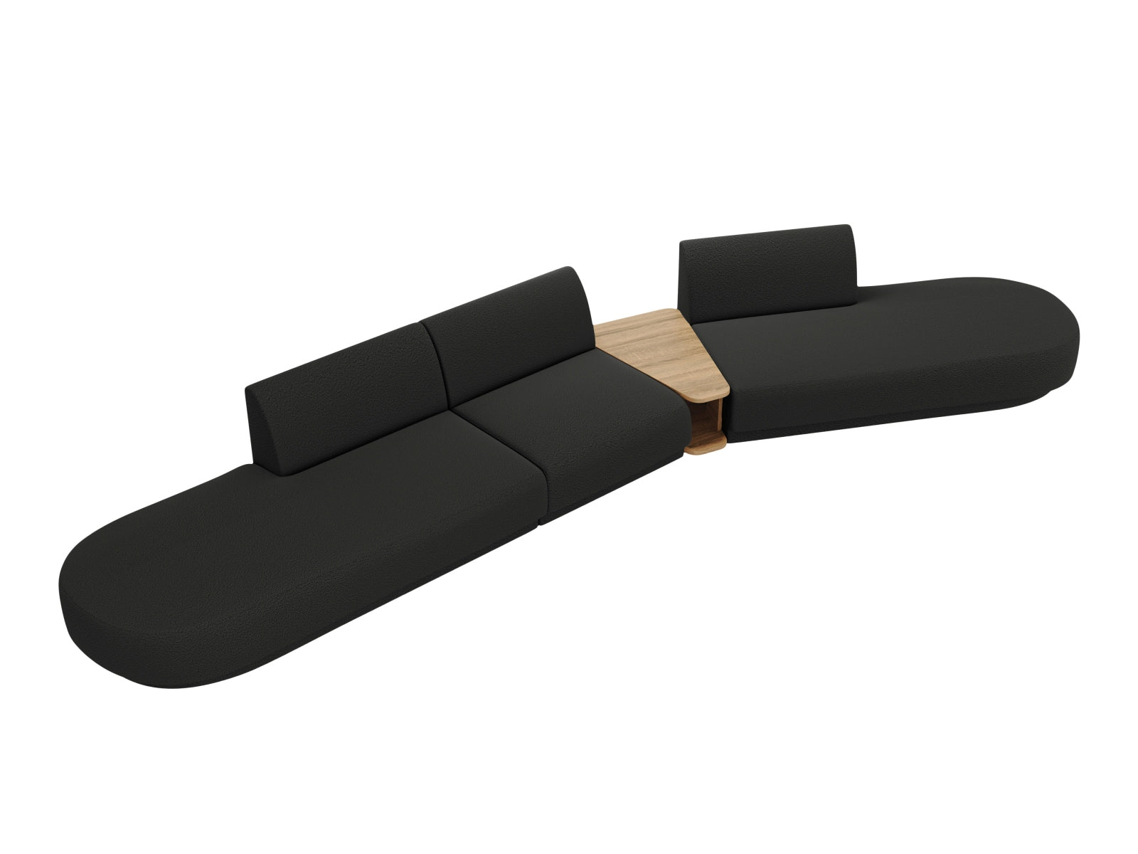 Miley Modulares Sofa rechts 5 Sitzer in Black präsentiert im Onlineshop von KAQTU Design AG. L-Sofa rechts ist von Micadoni