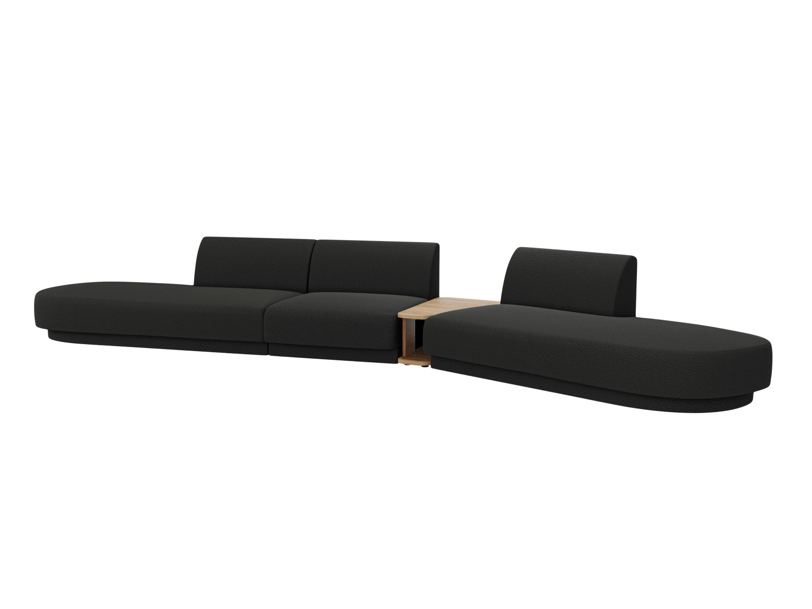 Miley Modulares Sofa rechts 5 Sitzer in Black präsentiert im Onlineshop von KAQTU Design AG. L-Sofa rechts ist von Micadoni