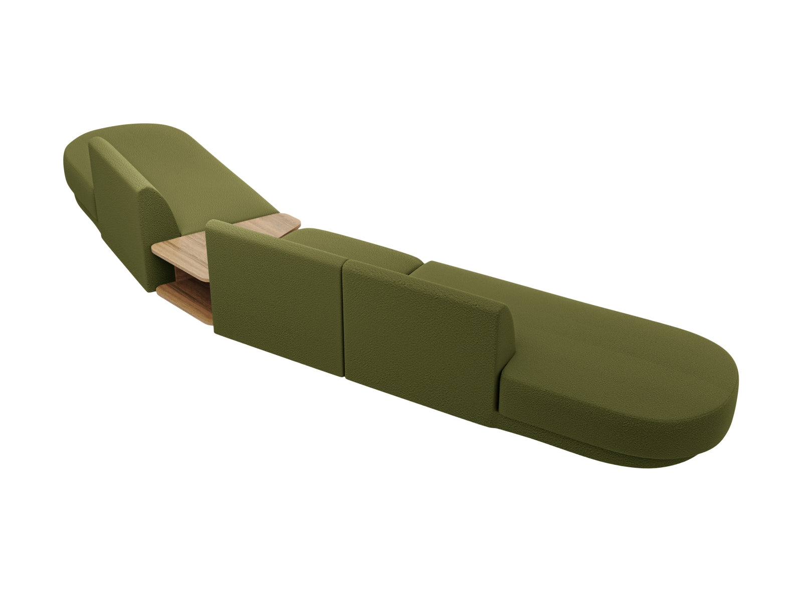 Miley Modulares Sofa rechts 5 Sitzer in Dark Olive Green präsentiert im Onlineshop von KAQTU Design AG. L-Sofa rechts ist von Micadoni