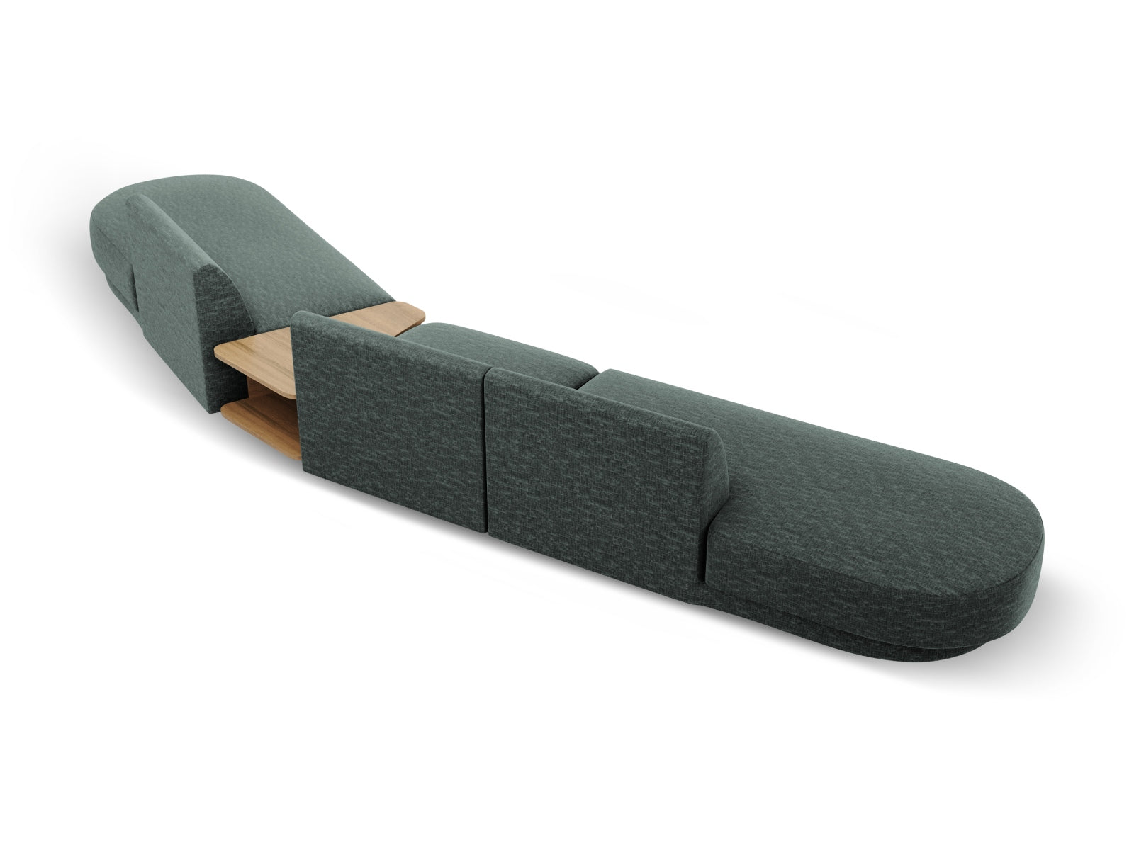 Miley Modulares Sofa rechts 5 Sitzer in Petrol präsentiert im Onlineshop von KAQTU Design AG. L-Sofa rechts ist von Micadoni