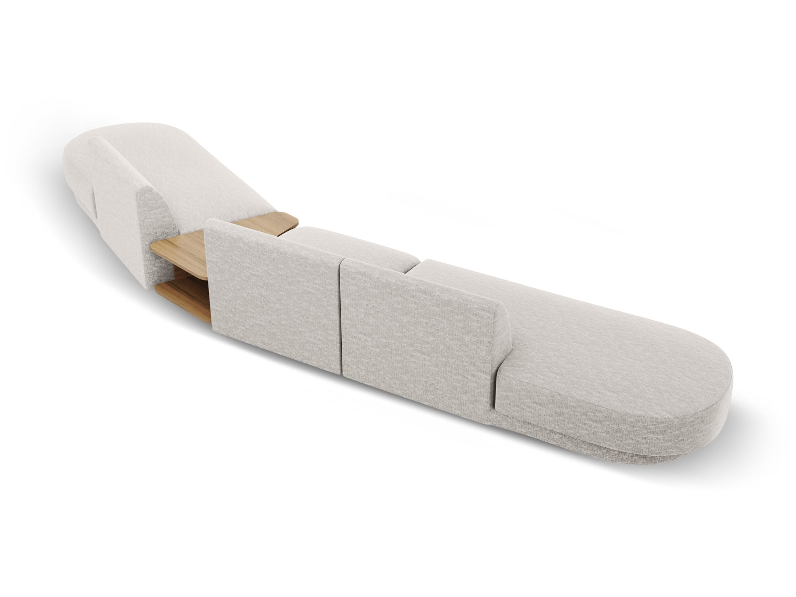 Miley Modulares Sofa rechts 5 Sitzer in Light Grey präsentiert im Onlineshop von KAQTU Design AG. L-Sofa rechts ist von Micadoni