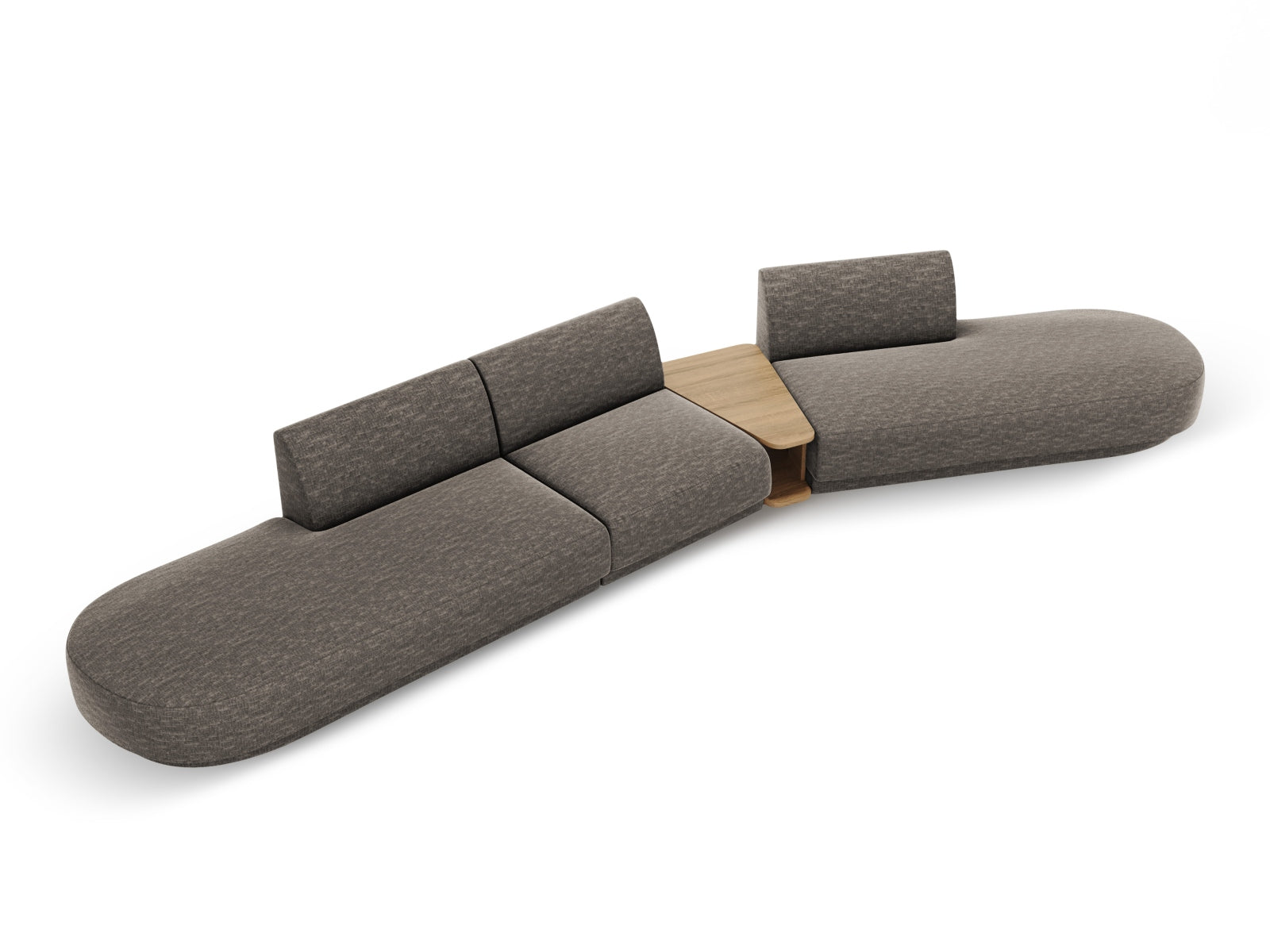Miley Modulares Sofa rechts 5 Sitzer in Grey präsentiert im Onlineshop von KAQTU Design AG. L-Sofa rechts ist von Micadoni
