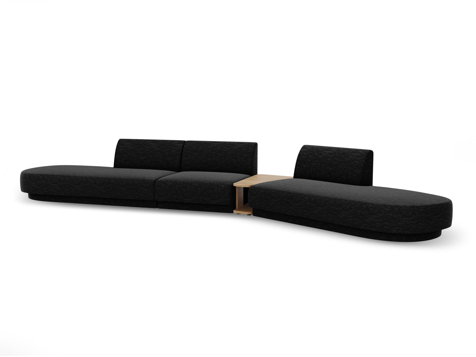 Miley Modulares Sofa rechts 5 Sitzer in Black präsentiert im Onlineshop von KAQTU Design AG. L-Sofa rechts ist von Micadoni