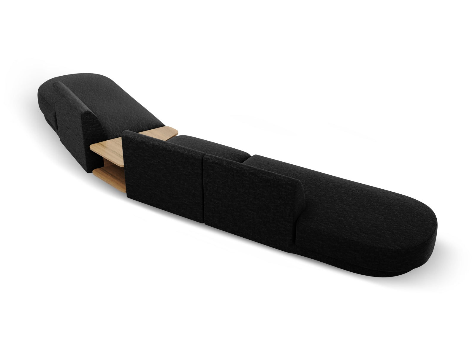 Miley Modulares Sofa rechts 5 Sitzer in Black präsentiert im Onlineshop von KAQTU Design AG. L-Sofa rechts ist von Micadoni