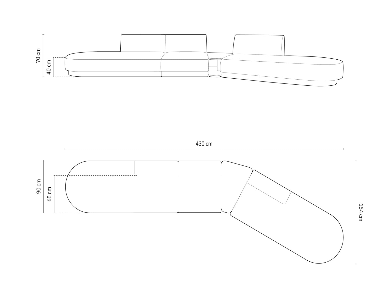 Miley Modulares Sofa rechts 5 Sitzer in Beige präsentiert im Onlineshop von KAQTU Design AG. L-Sofa rechts ist von Micadoni