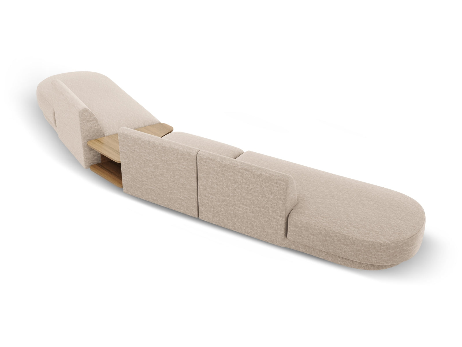 Miley Modulares Sofa rechts 5 Sitzer in Beige präsentiert im Onlineshop von KAQTU Design AG. L-Sofa rechts ist von Micadoni