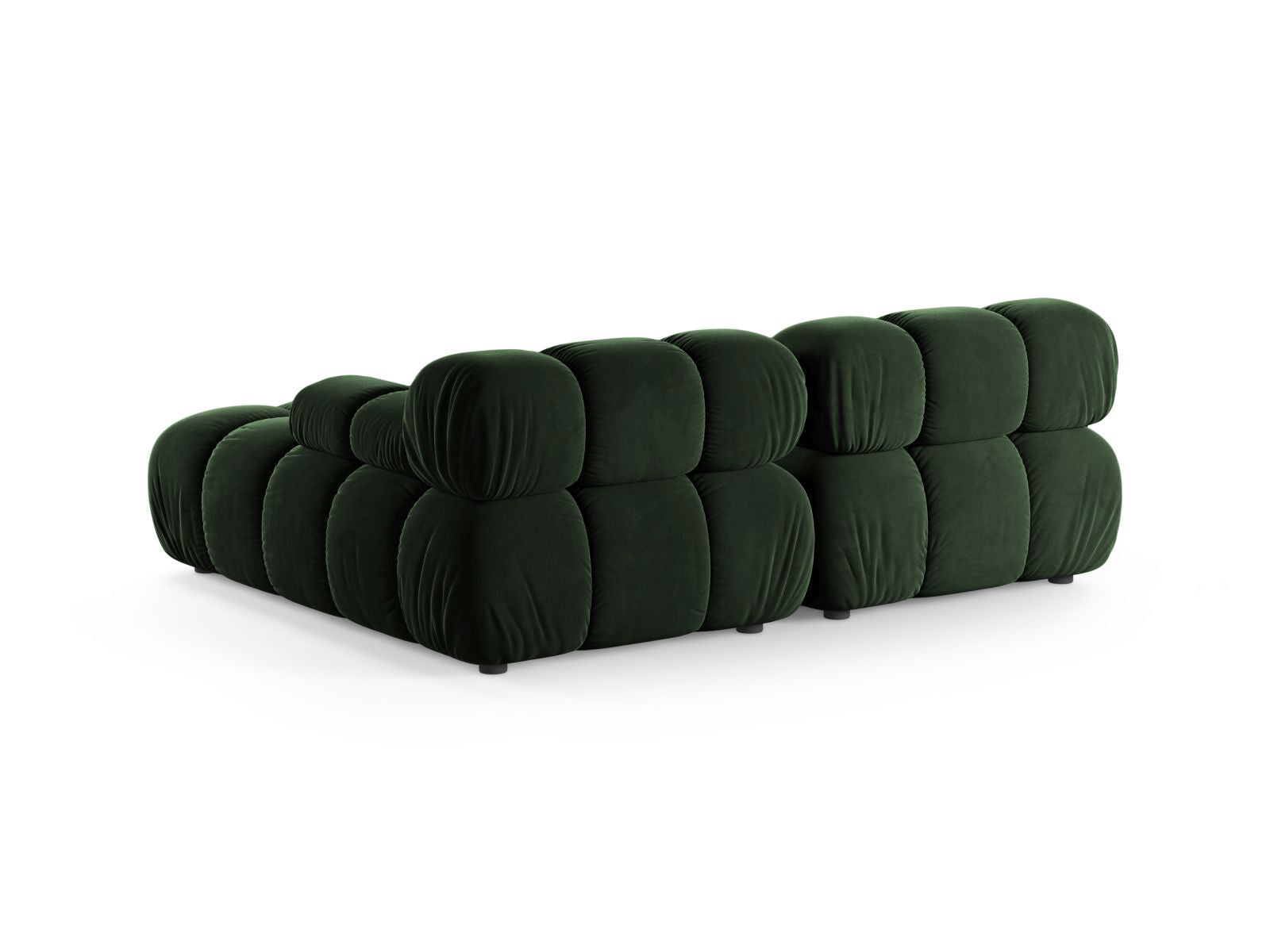 Elegantes 3-Sitzer Ecksofa rechts Bellis in sattem Flaschengrün, ideal für stilvolle und einladende Wohnräume von Micadoni.