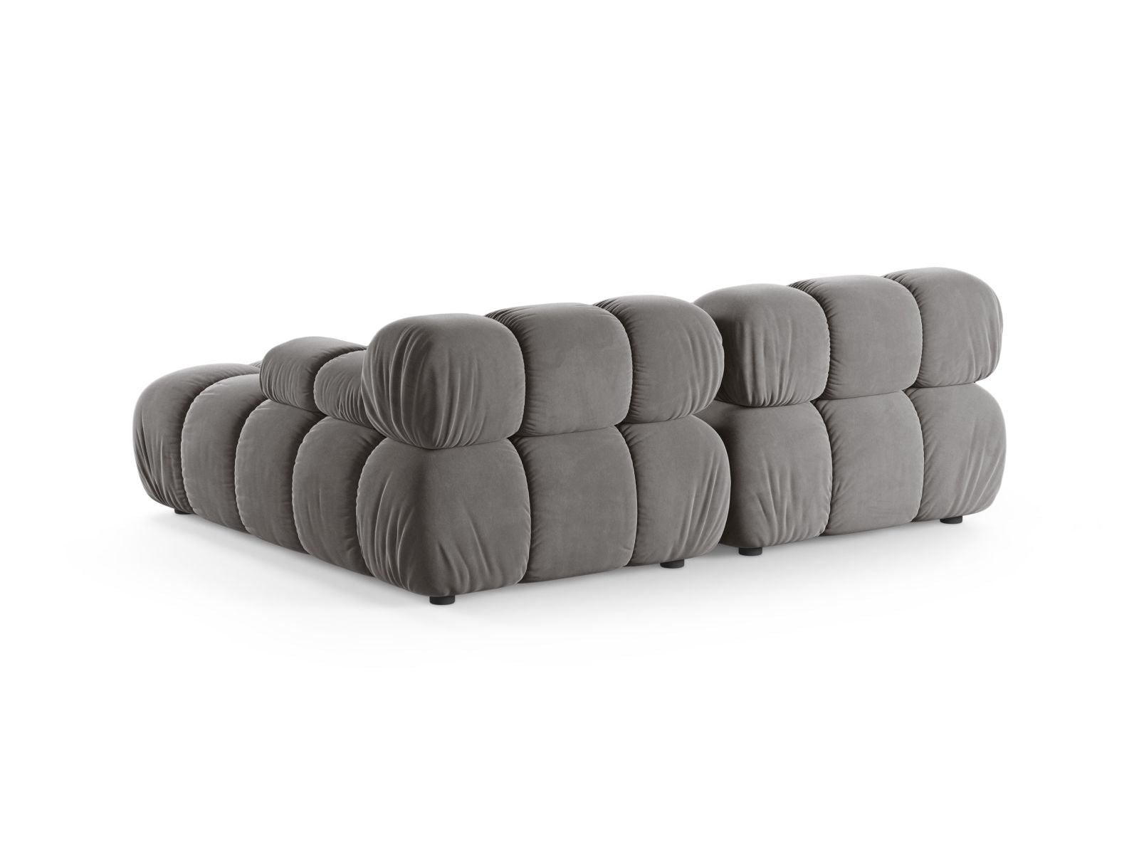 Elegantes, modulares Ecksofa Bellis in hochwertigem Velours, rechte Variante, 3-Sitzer, ideal für stilvolle Wohnräume von Micadoni.