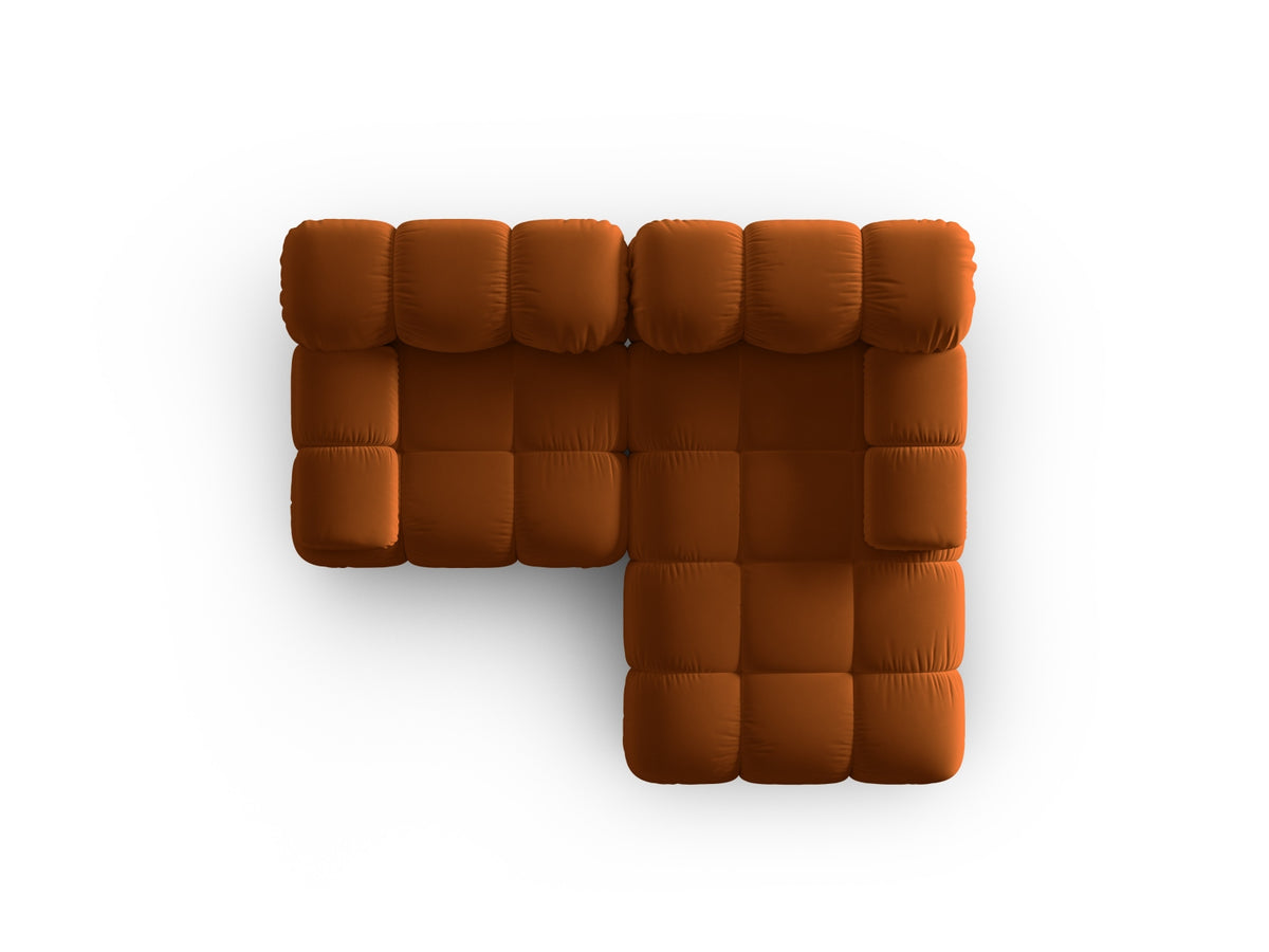 Bellis Velour modulares Ecksofa rechts 3 Sitzer 155cm in Terracotta-Bluvel präsentiert im Onlineshop von KAQTU Design AG. L-Sofa rechts ist von Micadoni