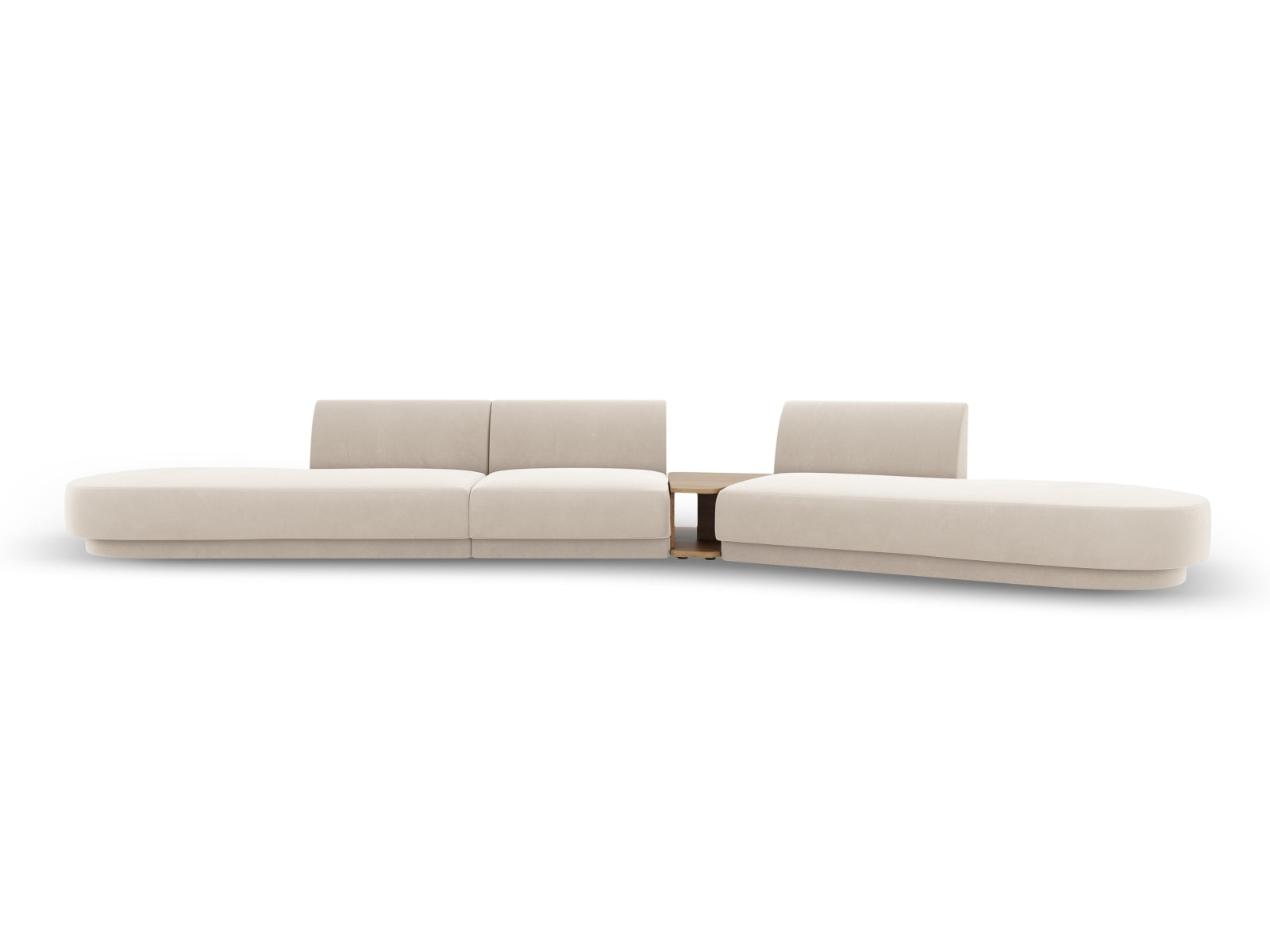 Miley Velour modulares Sofa rechts 5 Sitzer in Light Beige präsentiert im Onlineshop von KAQTU Design AG. L-Sofa rechts ist von Micadoni