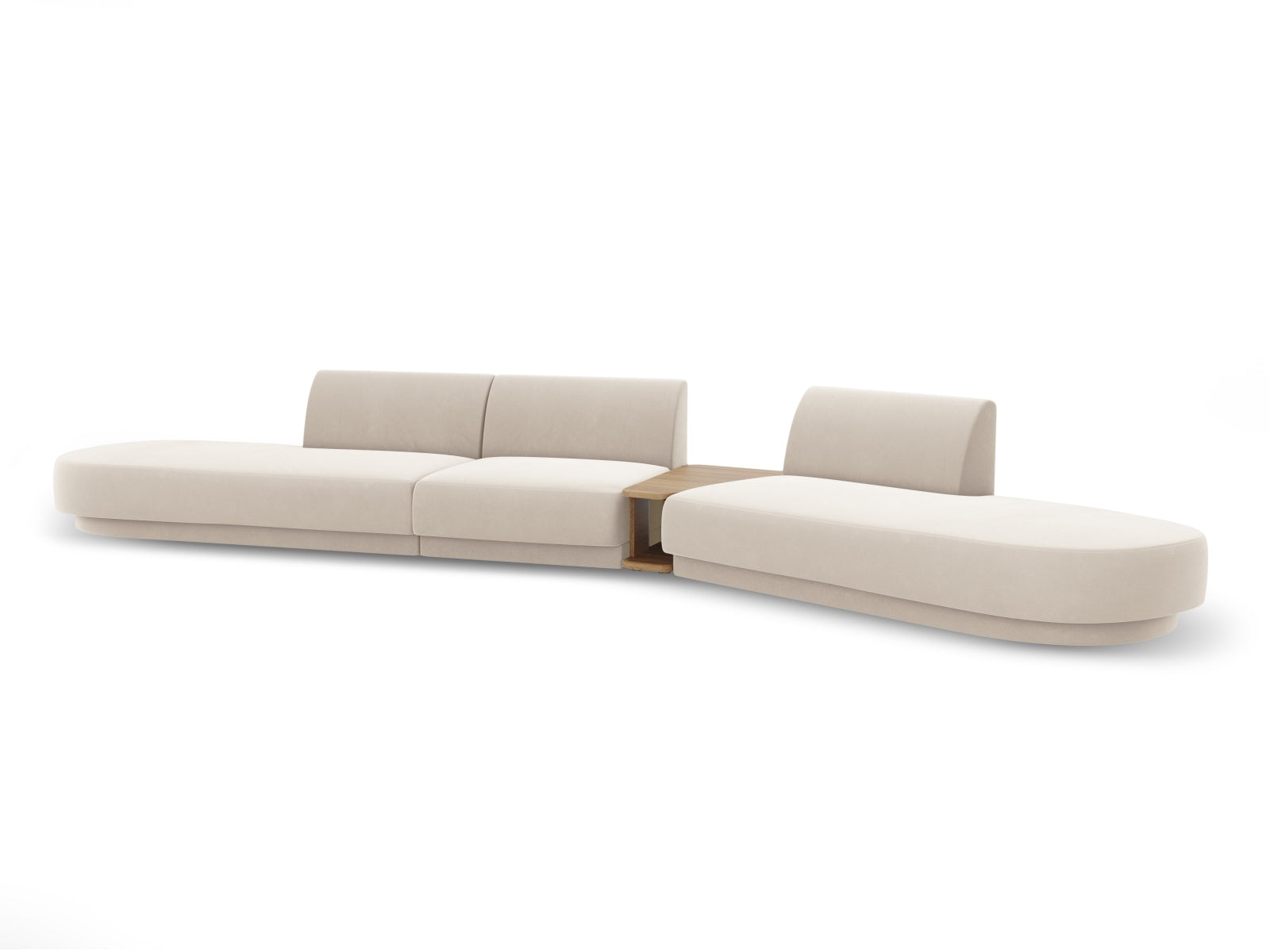 Miley Velour modulares Sofa rechts 5 Sitzer in Light Beige präsentiert im Onlineshop von KAQTU Design AG. L-Sofa rechts ist von Micadoni