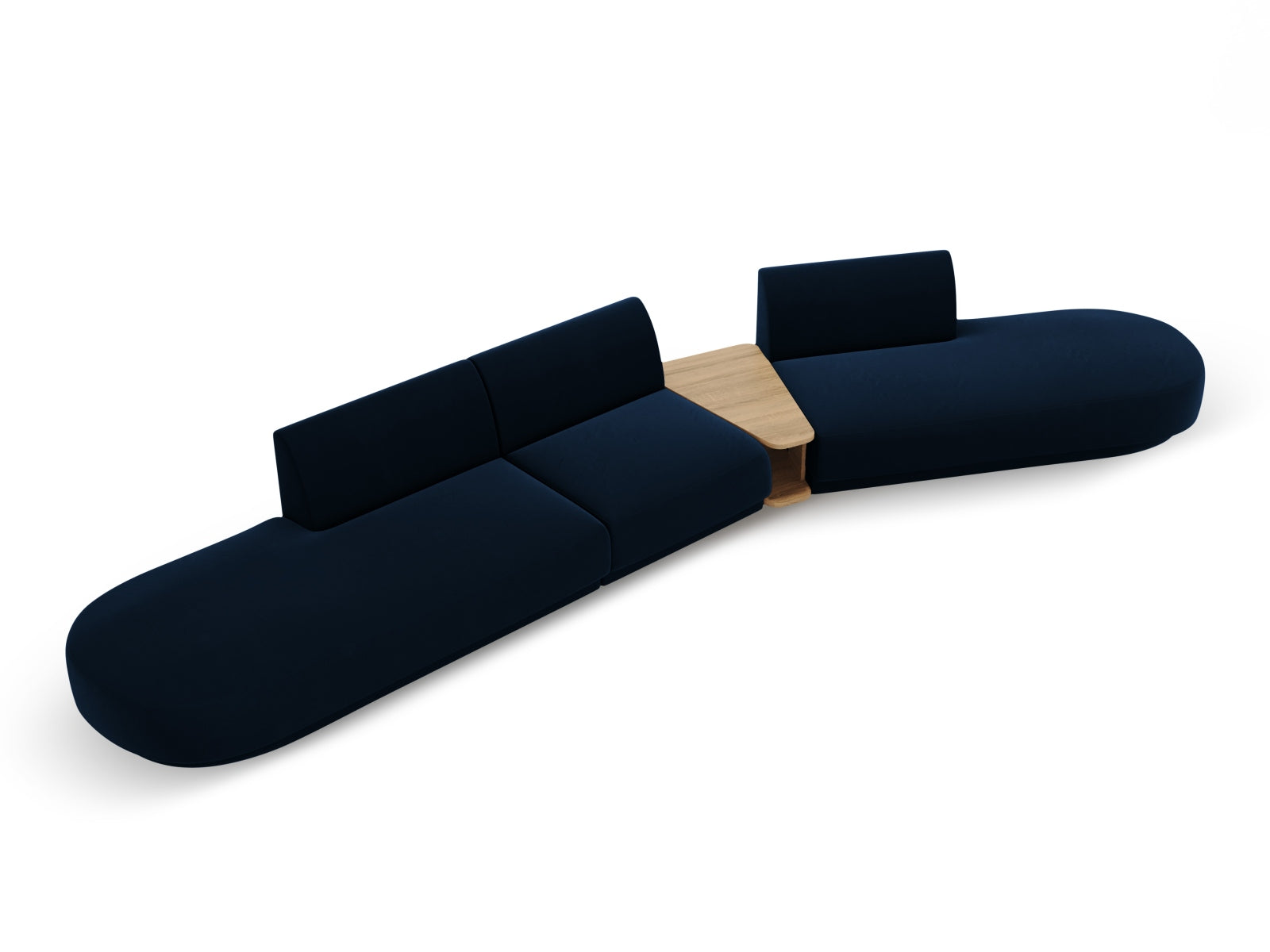 Miley Velour modulares Sofa rechts 5 Sitzer in Royal Blue präsentiert im Onlineshop von KAQTU Design AG. L-Sofa rechts ist von Micadoni