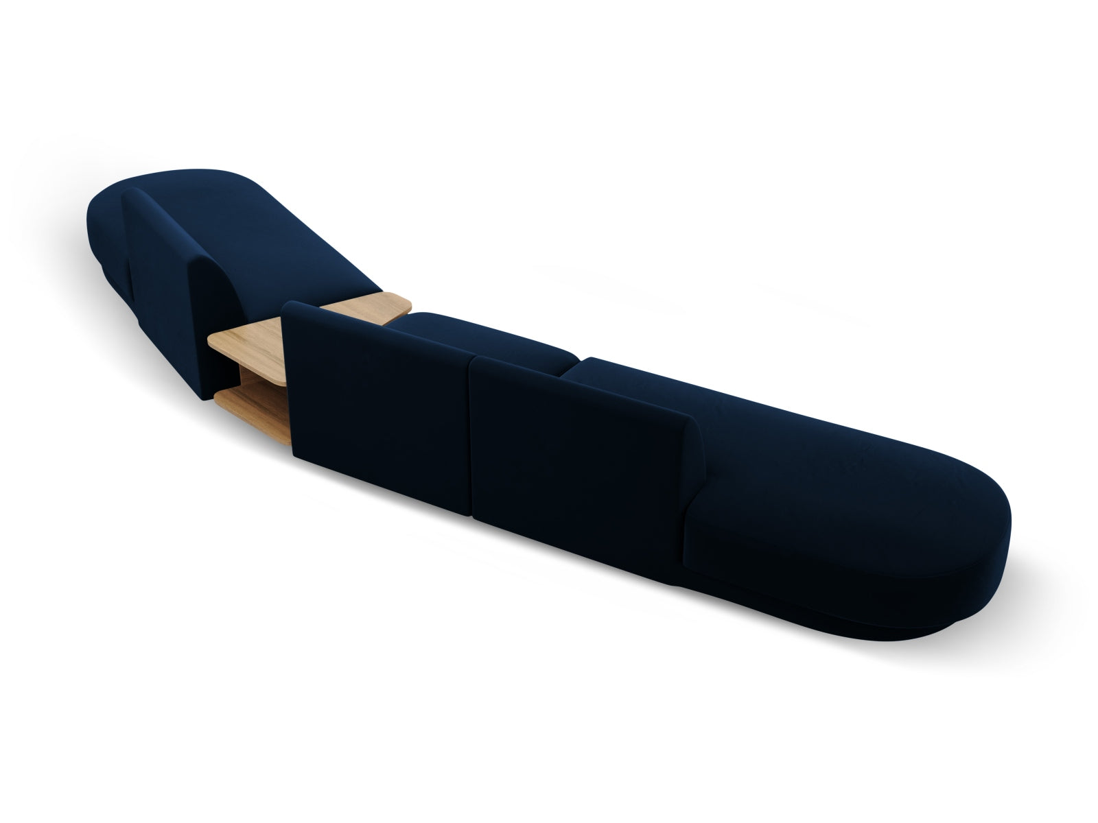 Miley Velour modulares Sofa rechts 5 Sitzer in Royal Blue präsentiert im Onlineshop von KAQTU Design AG. L-Sofa rechts ist von Micadoni