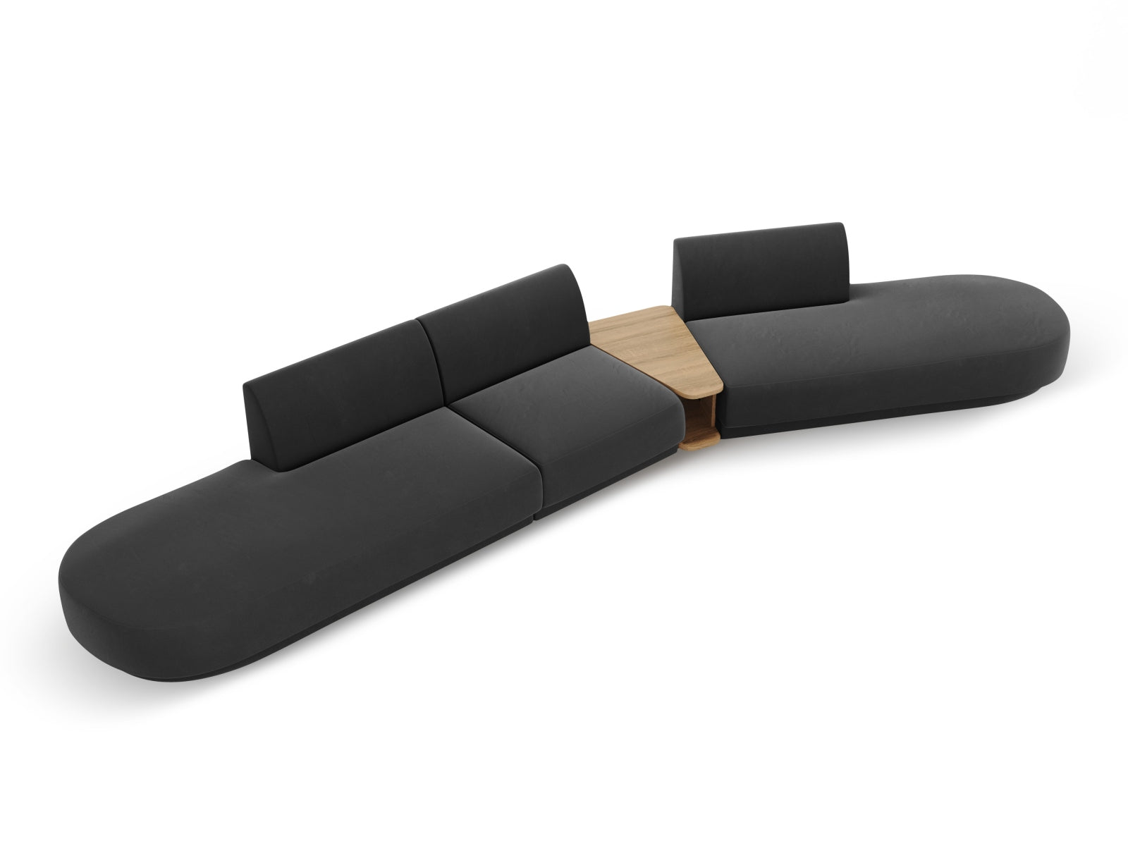 Miley Velour modulares Sofa rechts 5 Sitzer in Grey präsentiert im Onlineshop von KAQTU Design AG. L-Sofa rechts ist von Micadoni