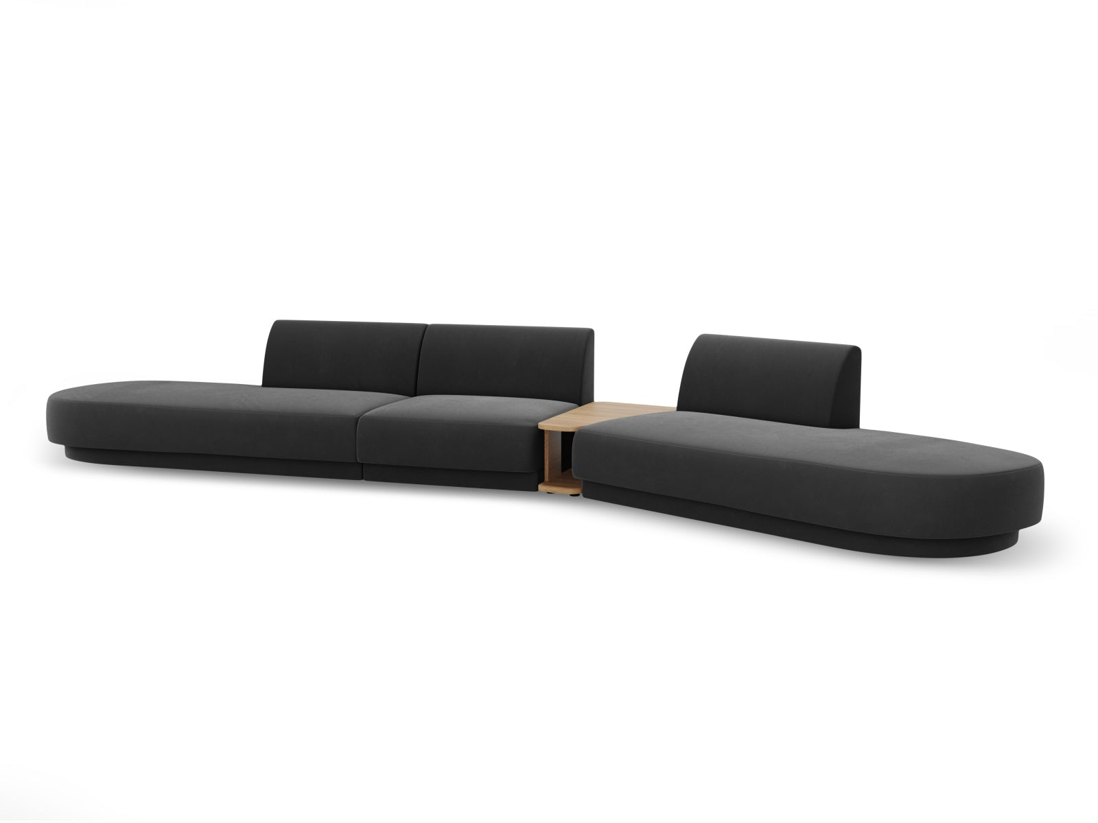 Miley Velour modulares Sofa rechts 5 Sitzer in Grey präsentiert im Onlineshop von KAQTU Design AG. L-Sofa rechts ist von Micadoni