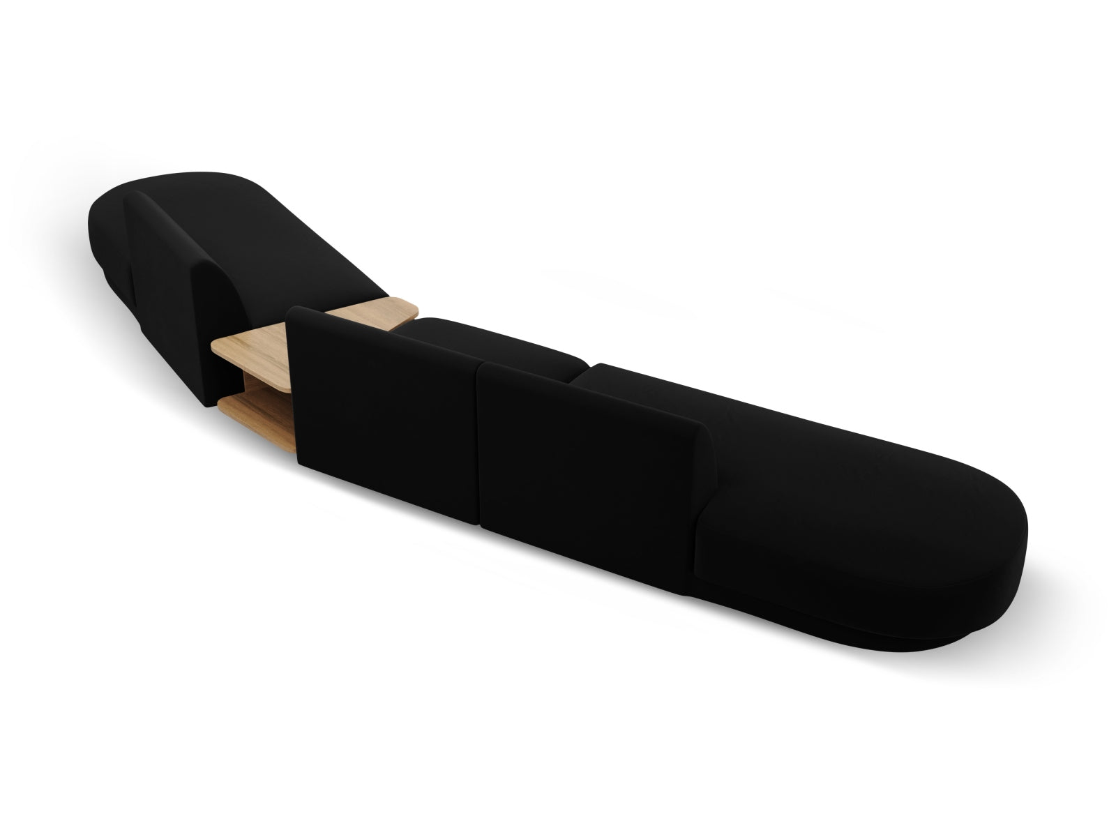 Miley Velour modulares Sofa rechts 5 Sitzer in Black präsentiert im Onlineshop von KAQTU Design AG. L-Sofa rechts ist von Micadoni