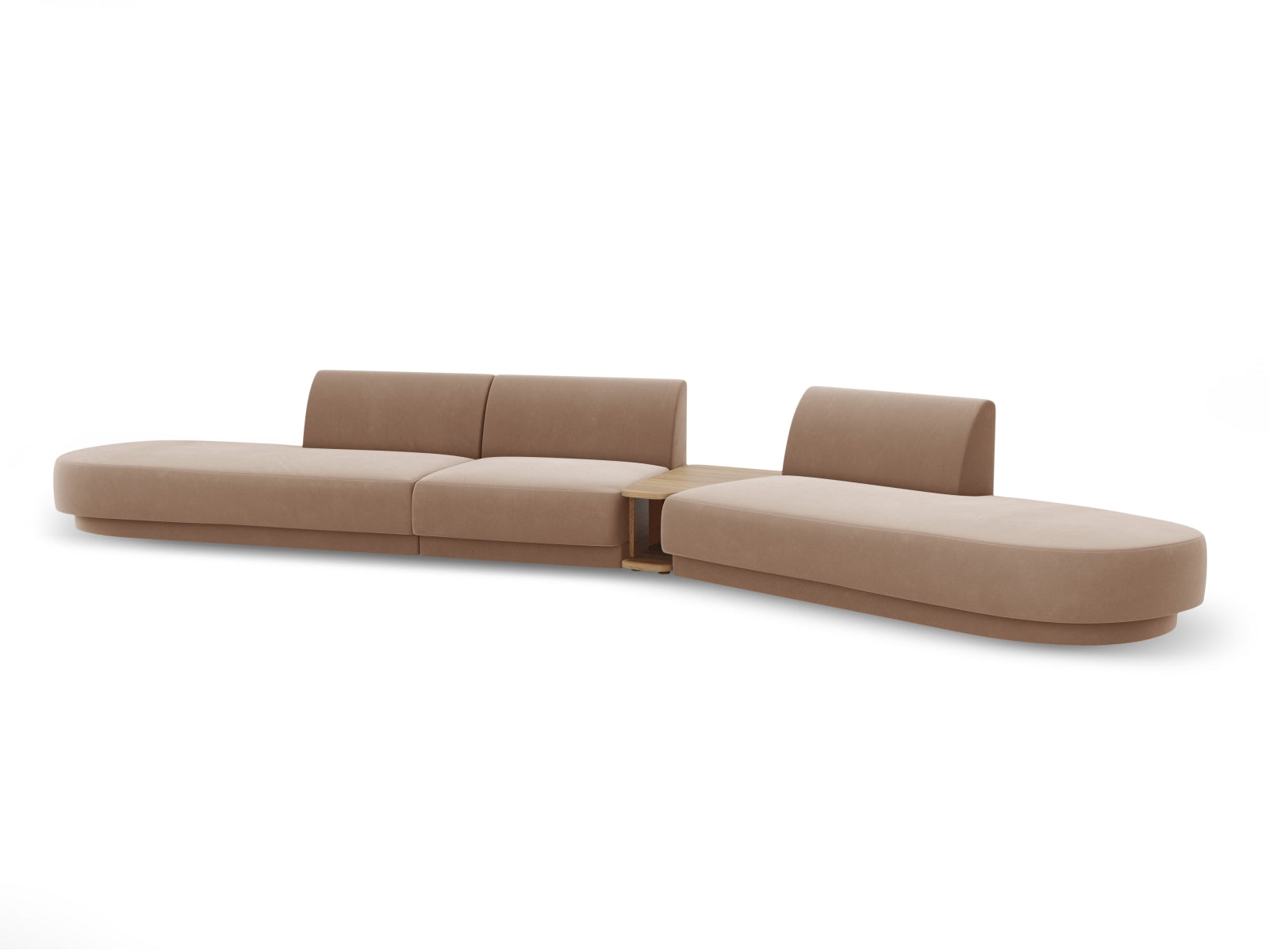 Miley Velour modulares Sofa rechts 5 Sitzer in Cappuccino präsentiert im Onlineshop von KAQTU Design AG. L-Sofa rechts ist von Micadoni
