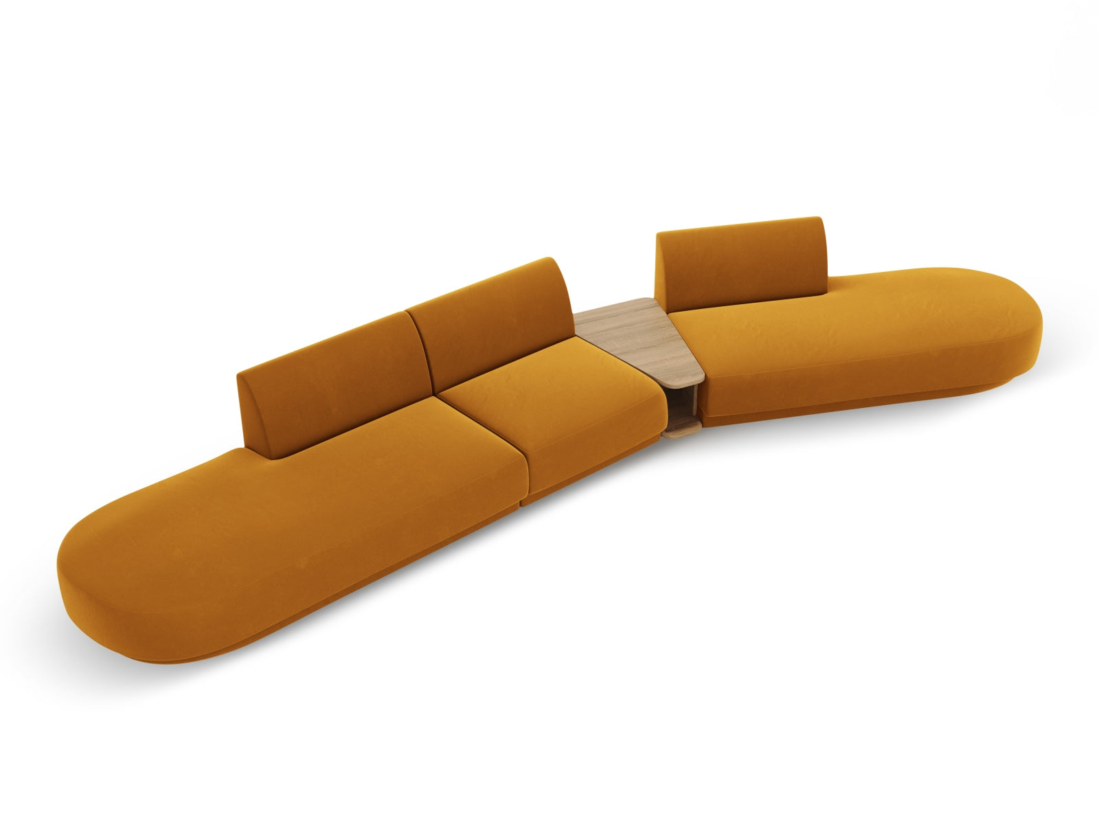 Miley Velour modulares Sofa rechts 5 Sitzer in Yellow präsentiert im Onlineshop von KAQTU Design AG. L-Sofa rechts ist von Micadoni