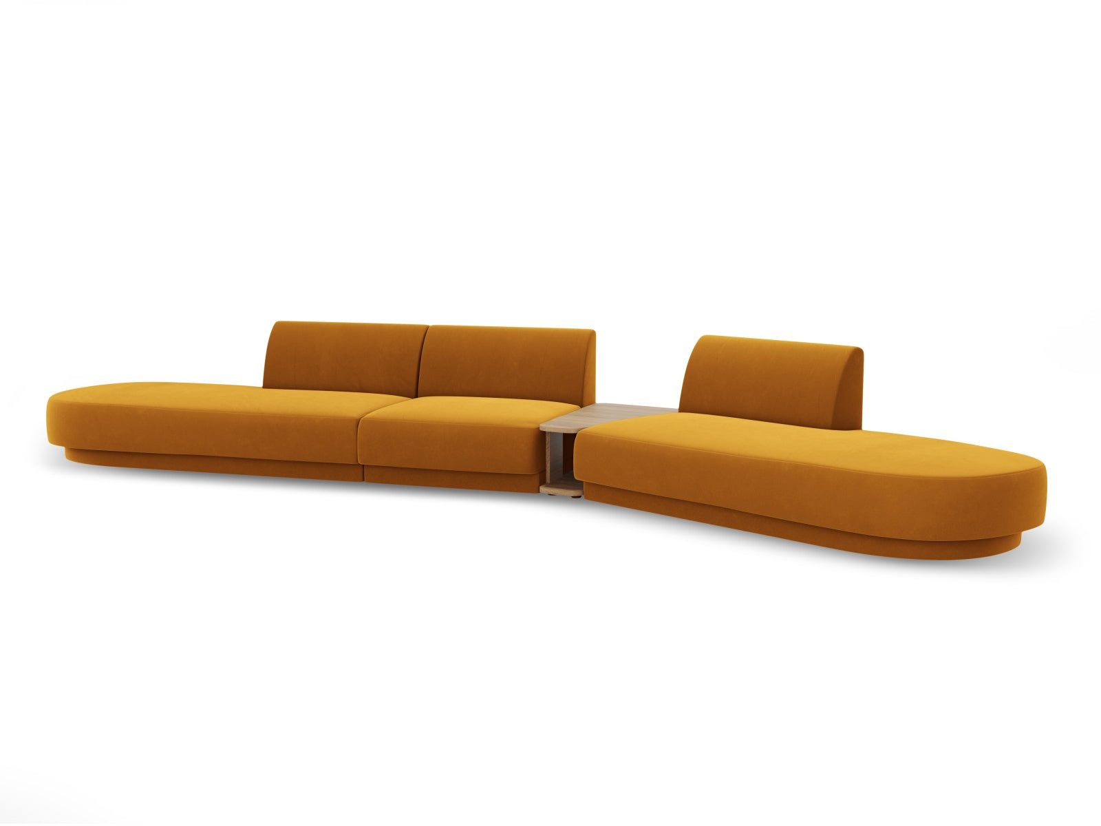 Miley Velour modulares Sofa rechts 5 Sitzer in Yellow präsentiert im Onlineshop von KAQTU Design AG. L-Sofa rechts ist von Micadoni