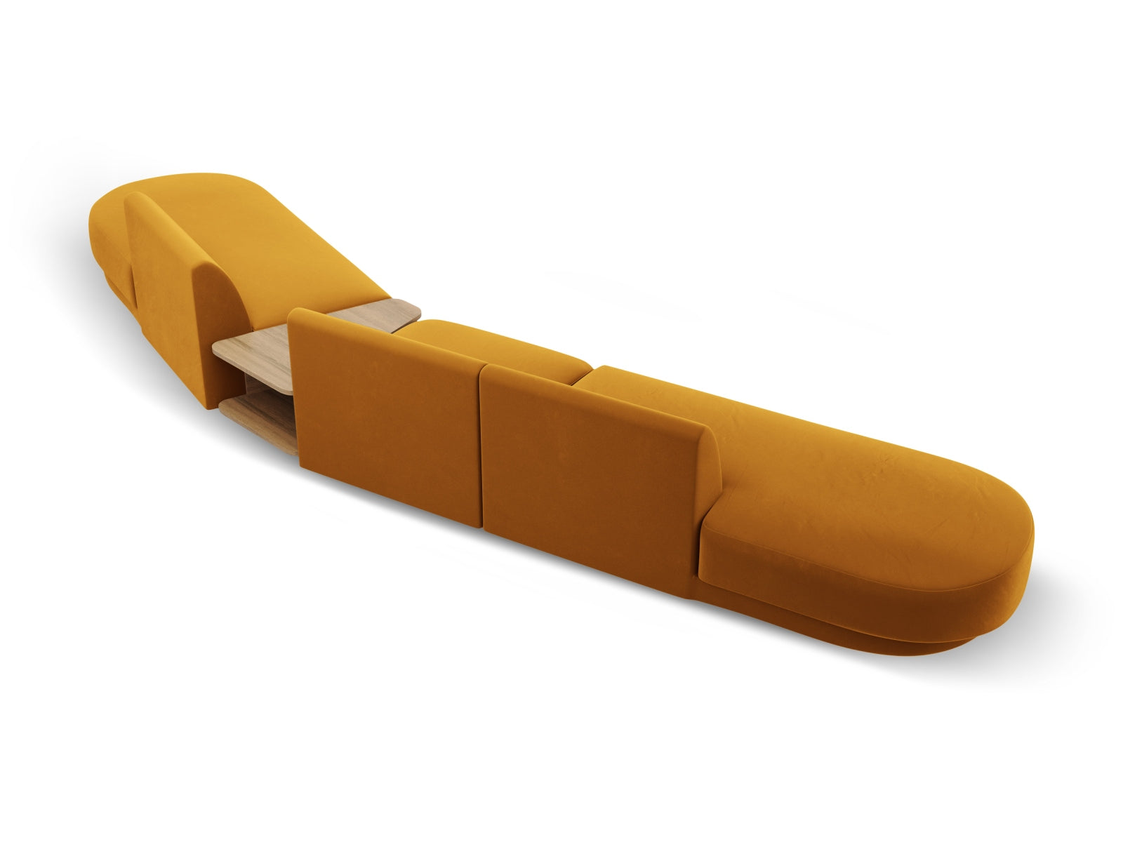 Miley Velour modulares Sofa rechts 5 Sitzer in Yellow präsentiert im Onlineshop von KAQTU Design AG. L-Sofa rechts ist von Micadoni