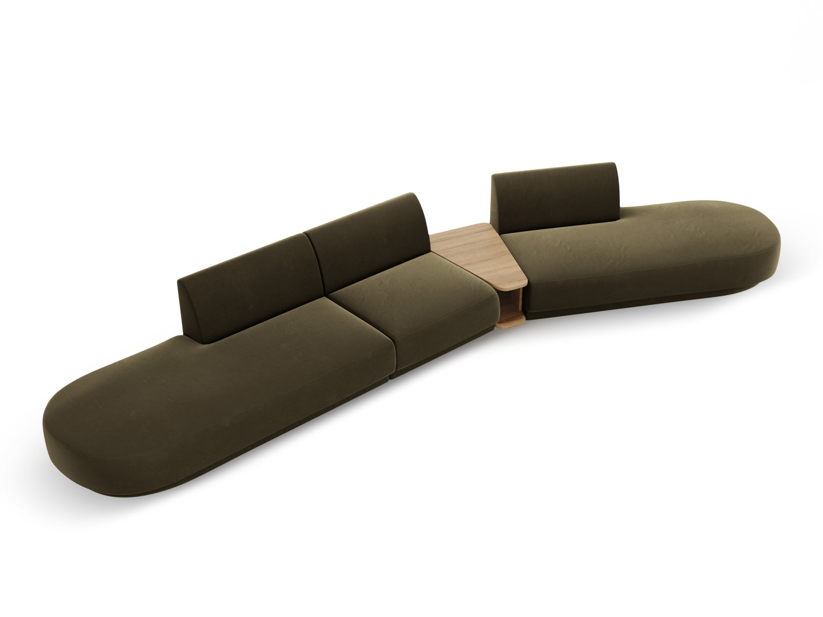 Miley Velour modulares Sofa rechts 5 Sitzer in Green präsentiert im Onlineshop von KAQTU Design AG. L-Sofa rechts ist von Micadoni