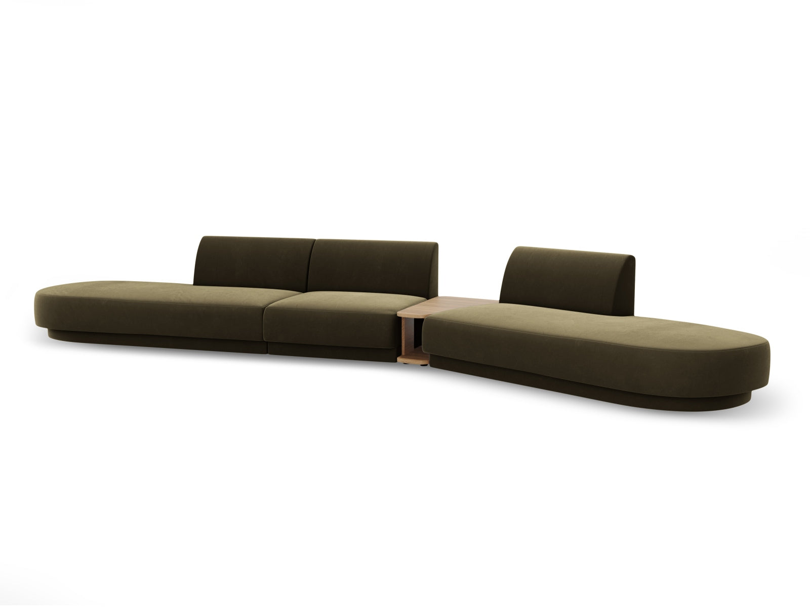 Miley Velour modulares Sofa rechts 5 Sitzer in Green präsentiert im Onlineshop von KAQTU Design AG. L-Sofa rechts ist von Micadoni