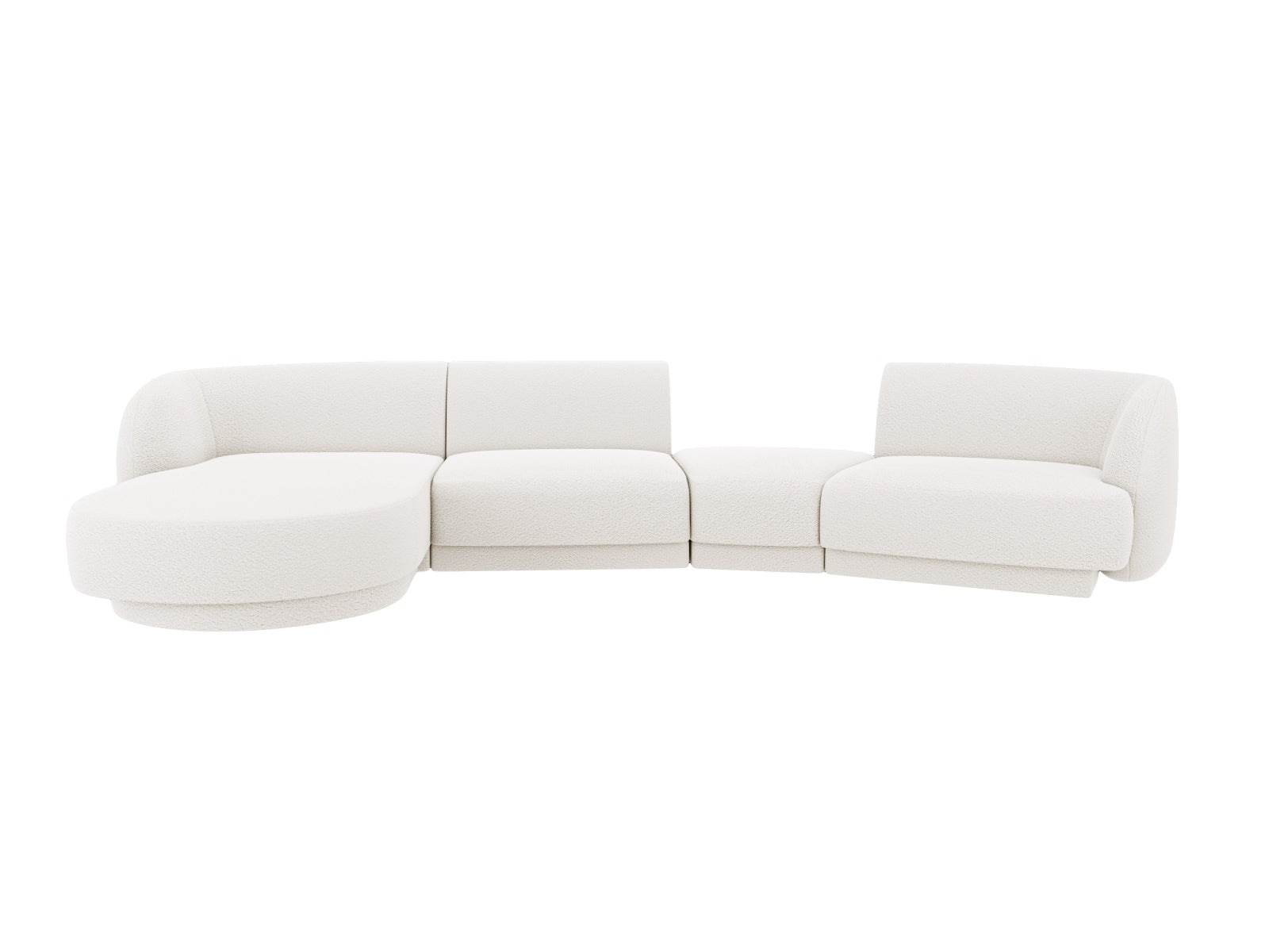Miley Modulares Sofa links 4 Sitzer in White präsentiert im Onlineshop von KAQTU Design AG. L-Sofa links ist von Micadoni