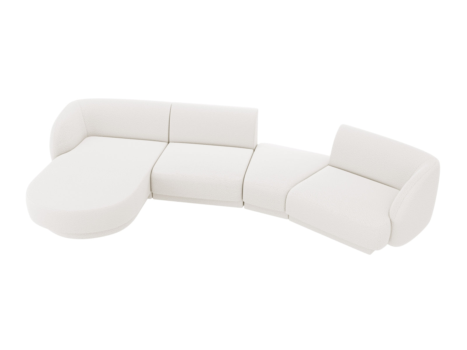 Miley Modulares Sofa links 4 Sitzer in White präsentiert im Onlineshop von KAQTU Design AG. L-Sofa links ist von Micadoni