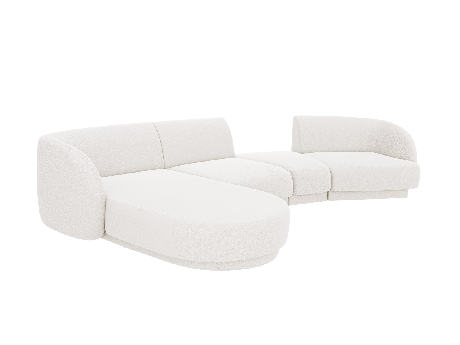 Miley Modulares Sofa links 4 Sitzer in White präsentiert im Onlineshop von KAQTU Design AG. L-Sofa links ist von Micadoni