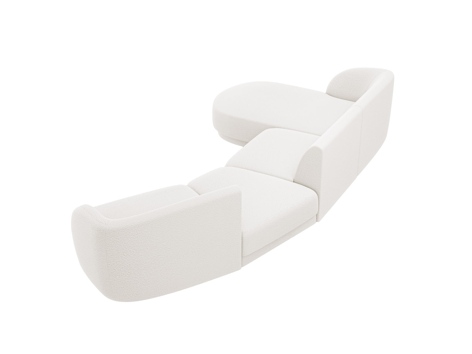 Miley Modulares Sofa links 4 Sitzer in White präsentiert im Onlineshop von KAQTU Design AG. L-Sofa links ist von Micadoni