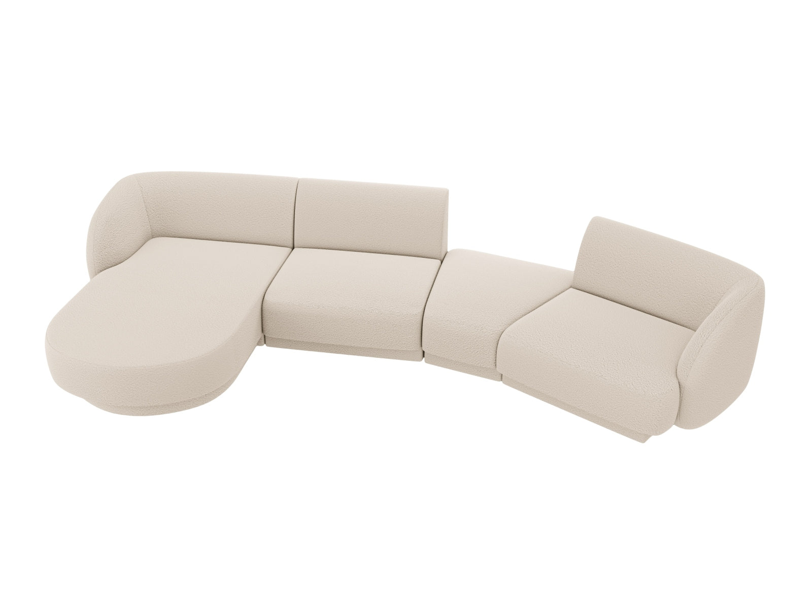 Miley Modulares Sofa links 4 Sitzer in Beige präsentiert im Onlineshop von KAQTU Design AG. L-Sofa links ist von Micadoni