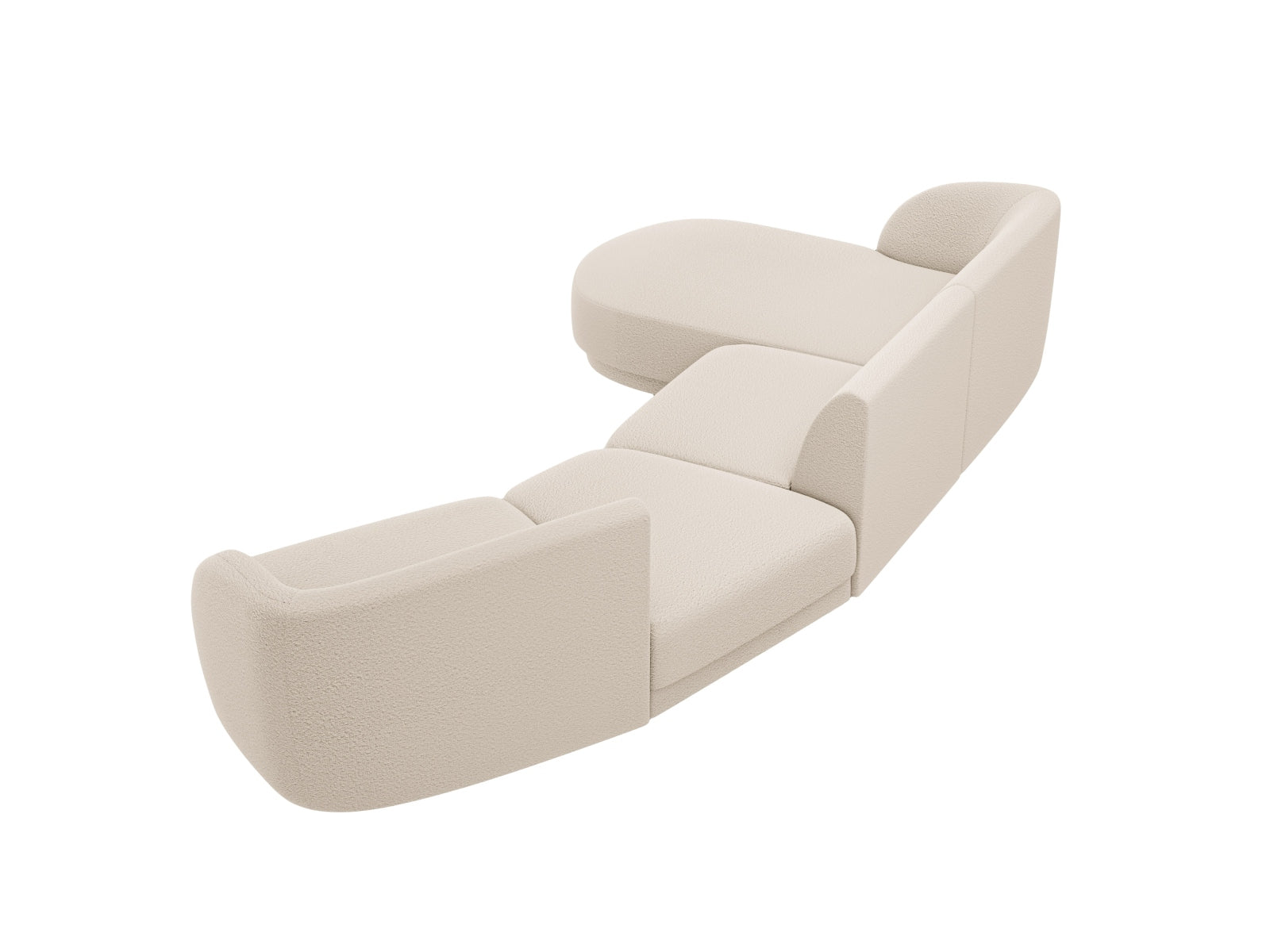 Miley Modulares Sofa links 4 Sitzer in Beige präsentiert im Onlineshop von KAQTU Design AG. L-Sofa links ist von Micadoni