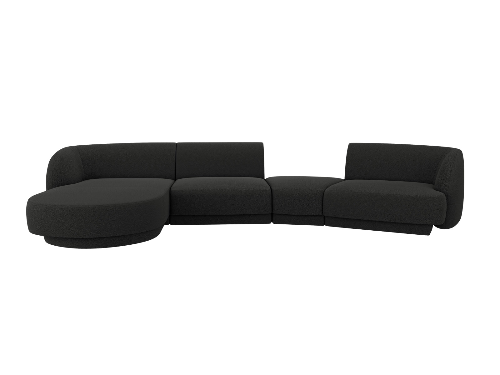 Miley Modulares Sofa links 4 Sitzer in Black präsentiert im Onlineshop von KAQTU Design AG. L-Sofa links ist von Micadoni