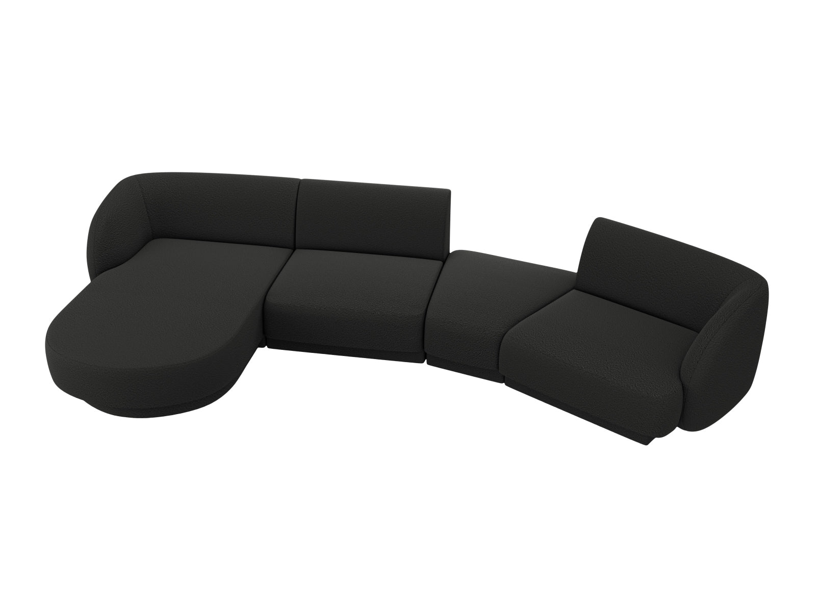 Miley Modulares Sofa links 4 Sitzer in Black präsentiert im Onlineshop von KAQTU Design AG. L-Sofa links ist von Micadoni