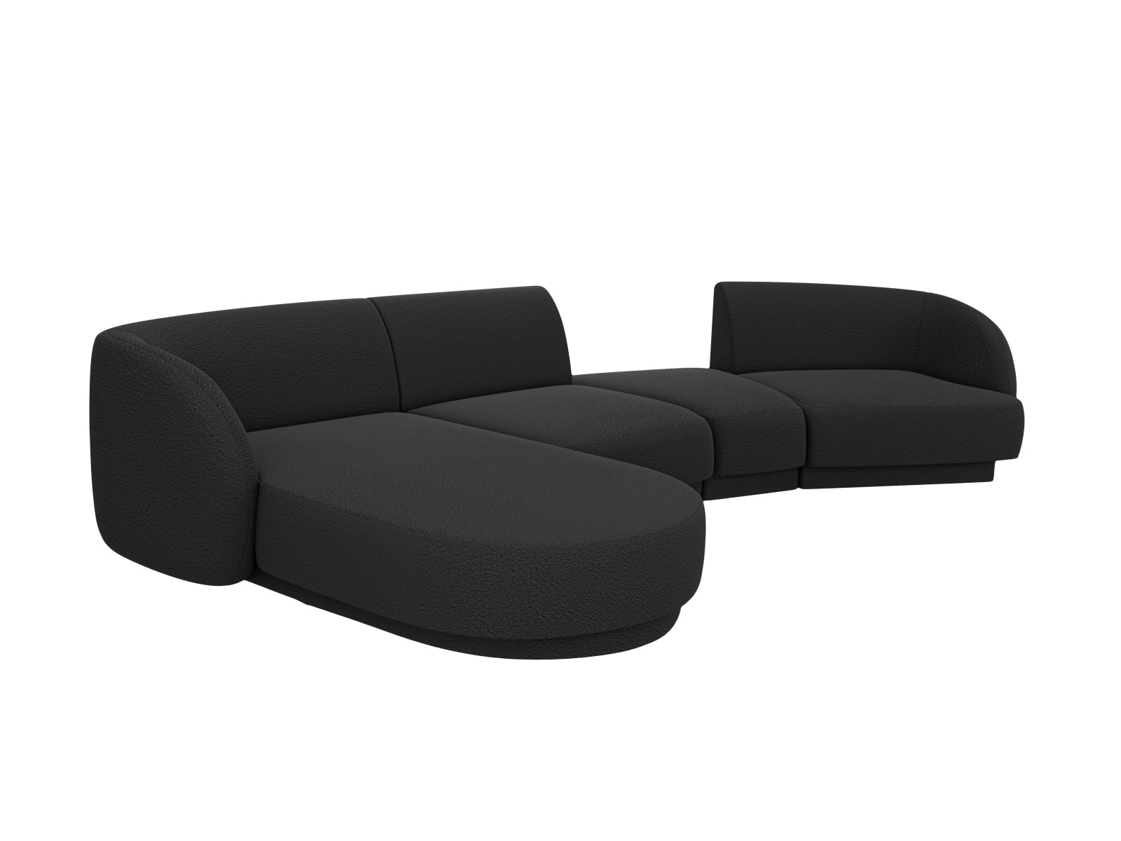 Miley Modulares Sofa links 4 Sitzer in Black präsentiert im Onlineshop von KAQTU Design AG. L-Sofa links ist von Micadoni