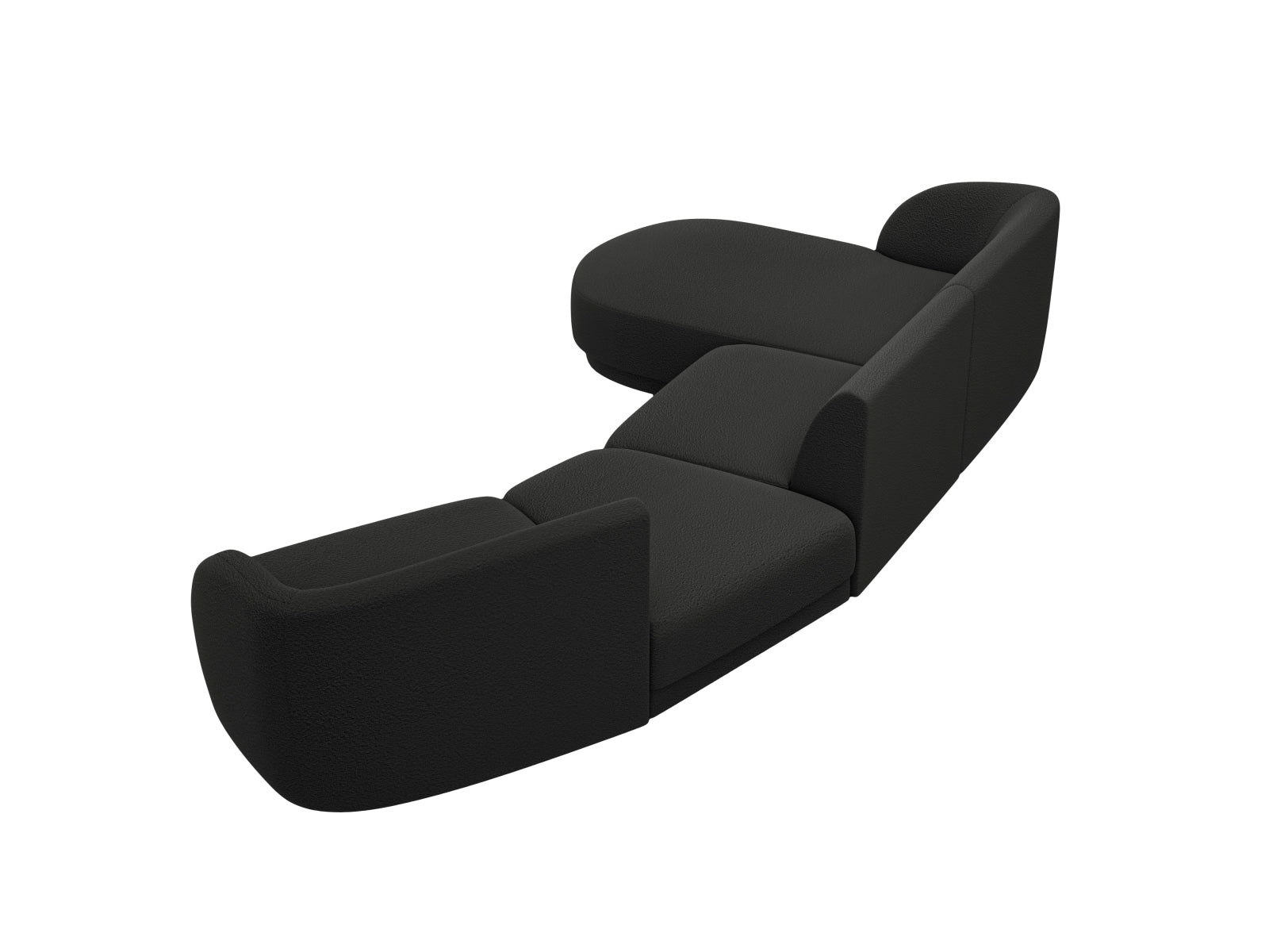 Miley Modulares Sofa links 4 Sitzer in Black präsentiert im Onlineshop von KAQTU Design AG. L-Sofa links ist von Micadoni