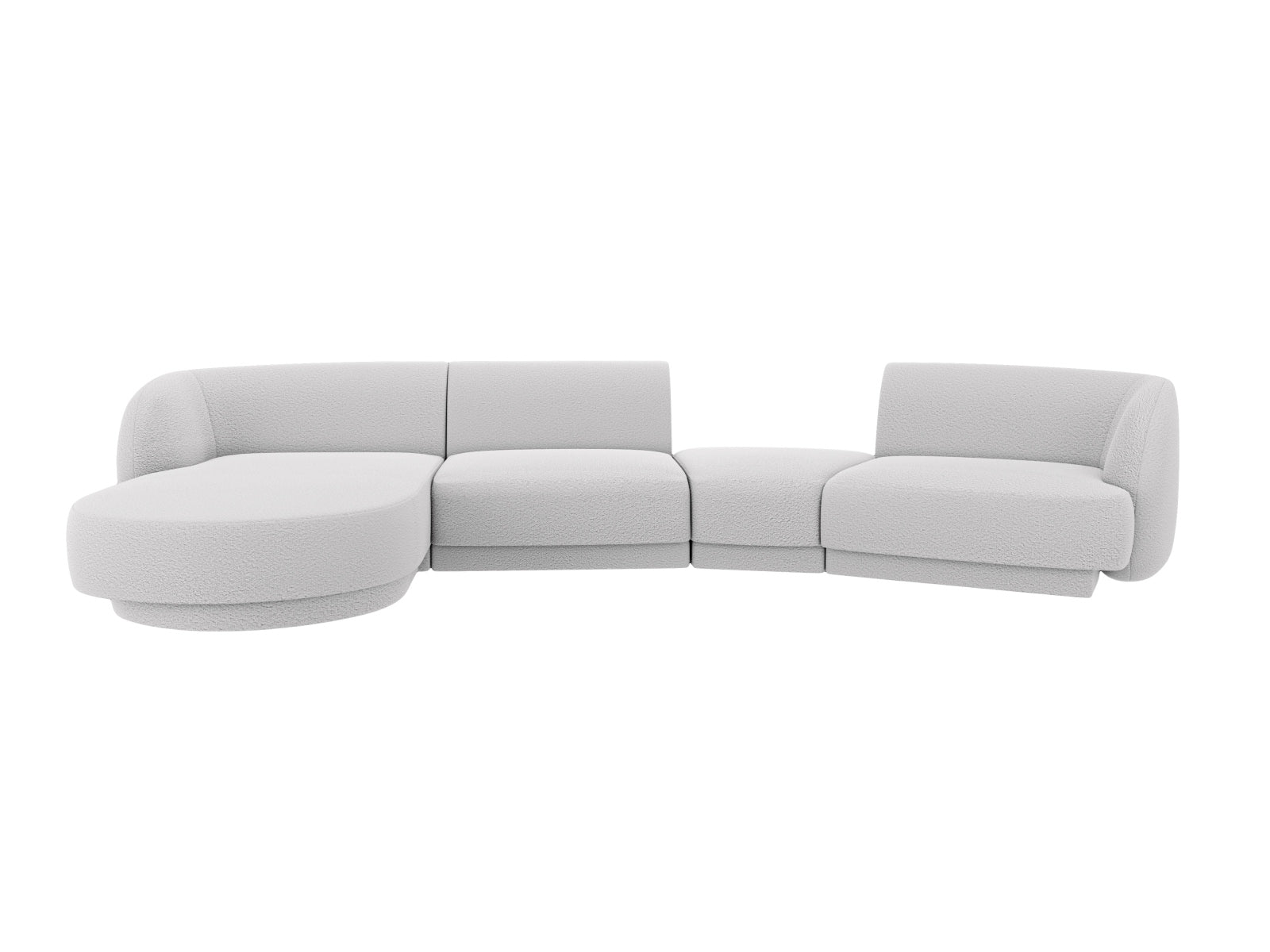 Miley Modulares Sofa links 4 Sitzer in Light Grey präsentiert im Onlineshop von KAQTU Design AG. L-Sofa links ist von Micadoni