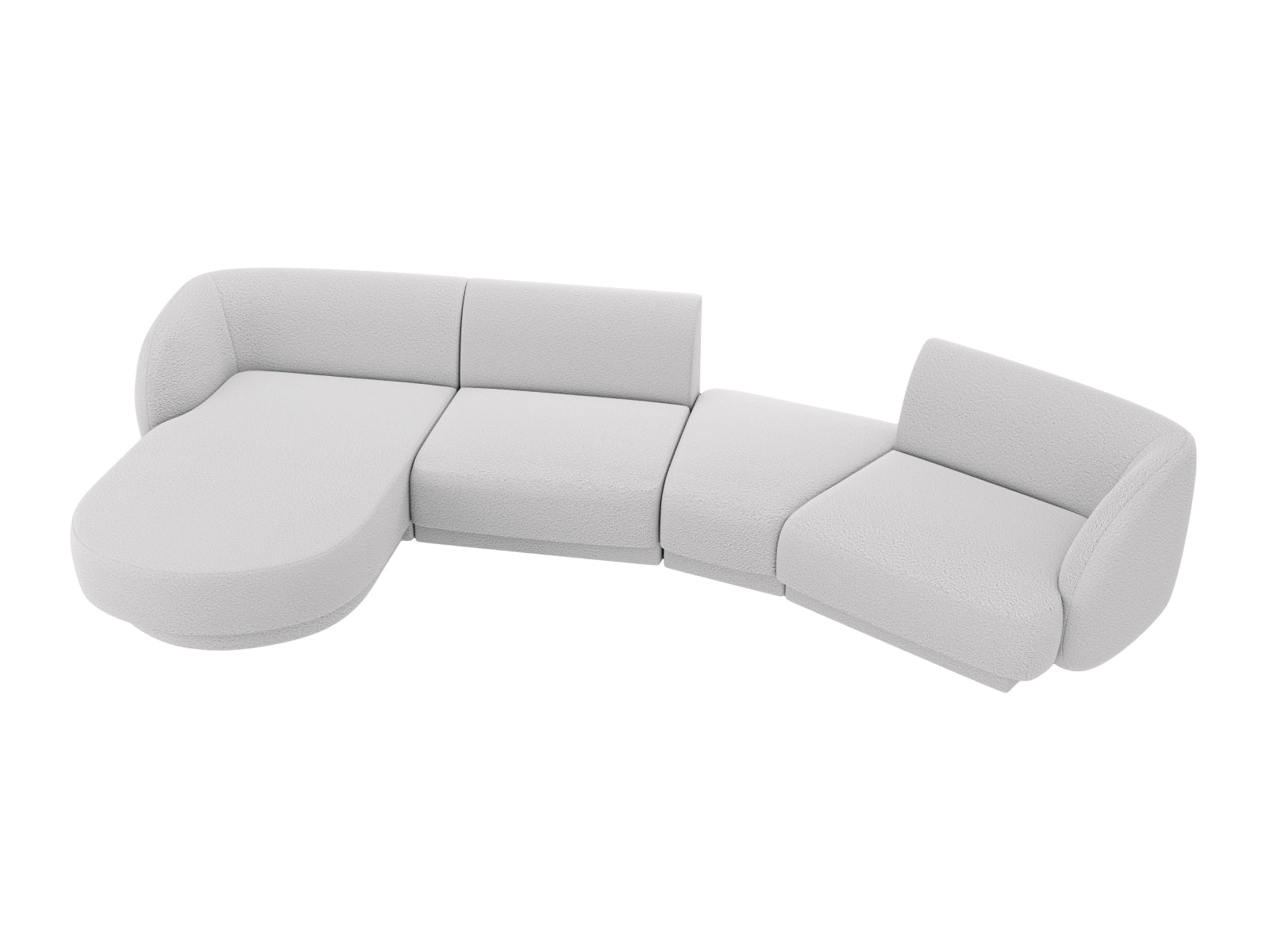 Miley Modulares Sofa links 4 Sitzer in Light Grey präsentiert im Onlineshop von KAQTU Design AG. L-Sofa links ist von Micadoni