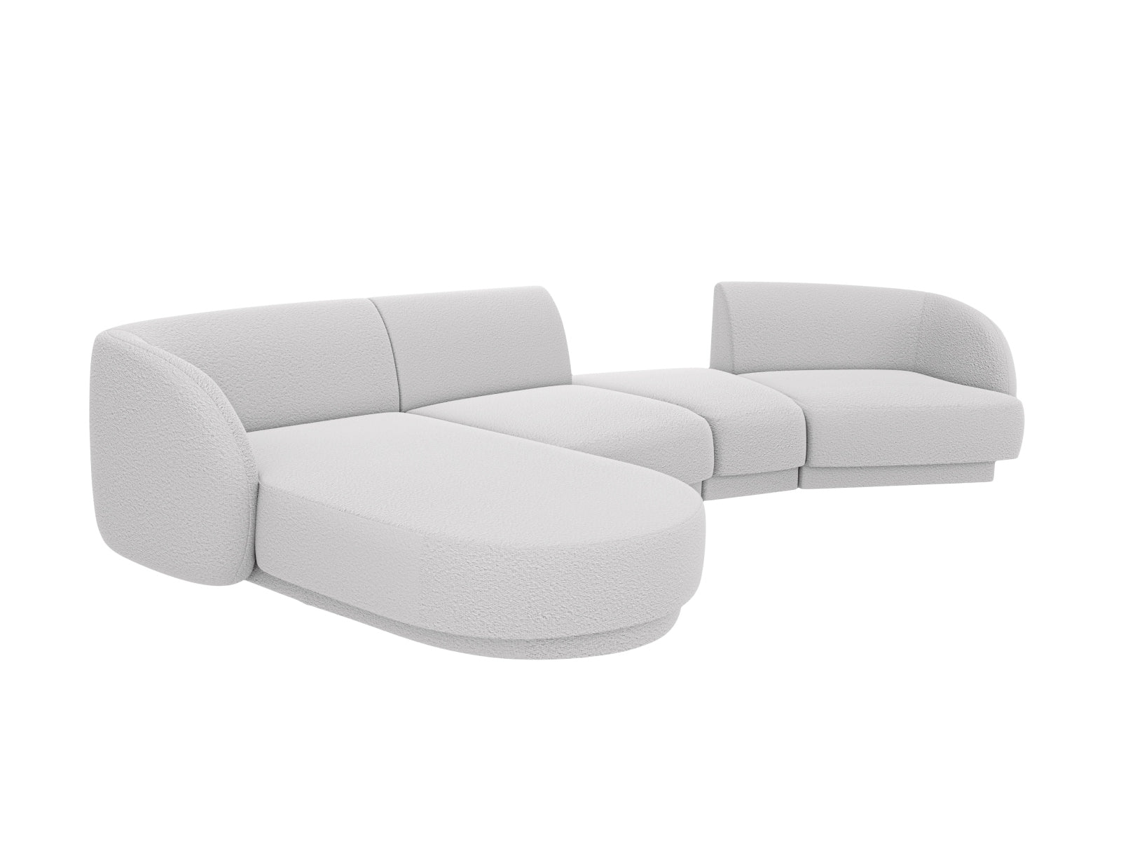Miley Modulares Sofa links 4 Sitzer in Light Grey präsentiert im Onlineshop von KAQTU Design AG. L-Sofa links ist von Micadoni