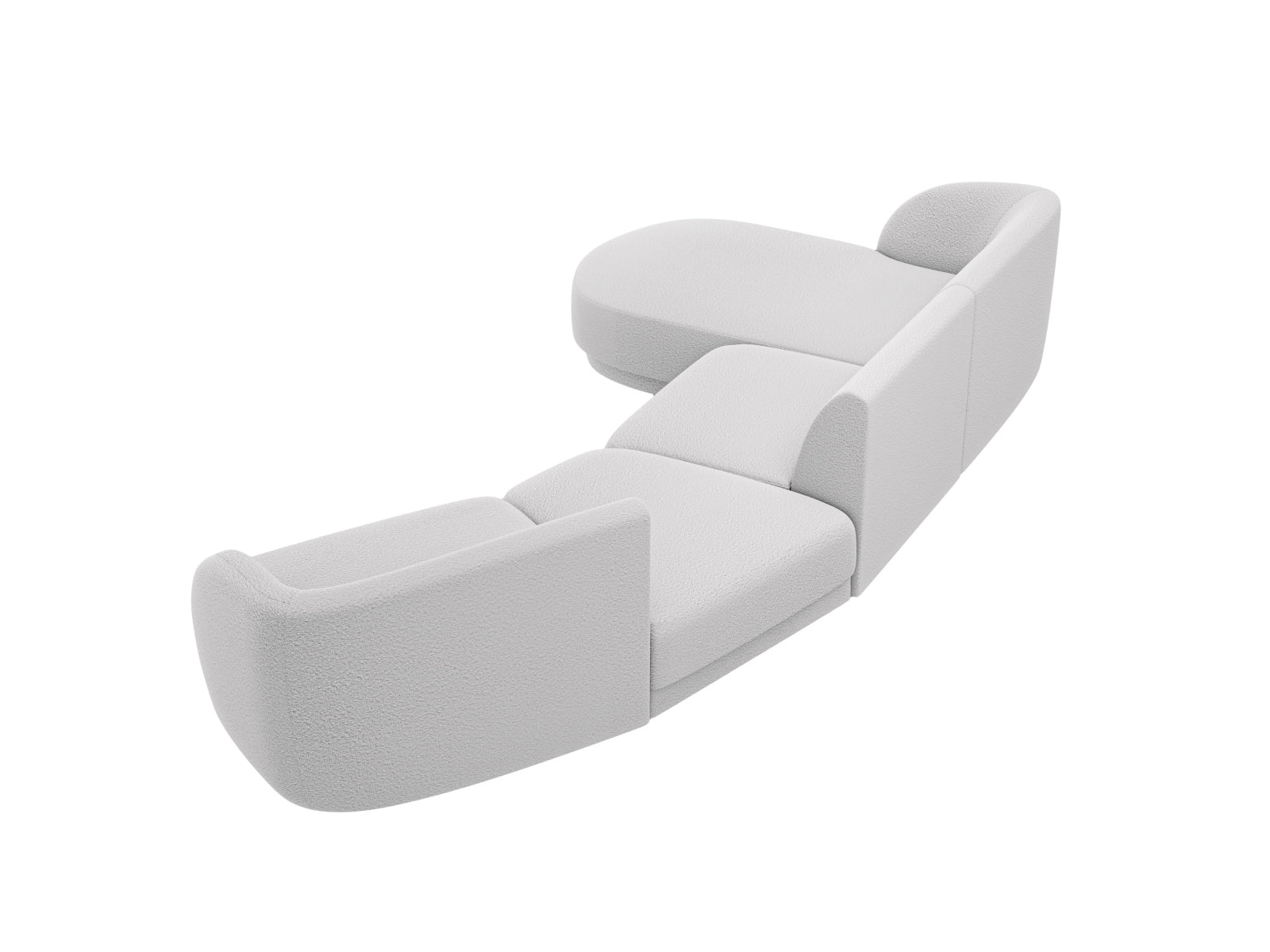 Miley Modulares Sofa links 4 Sitzer in Light Grey präsentiert im Onlineshop von KAQTU Design AG. L-Sofa links ist von Micadoni