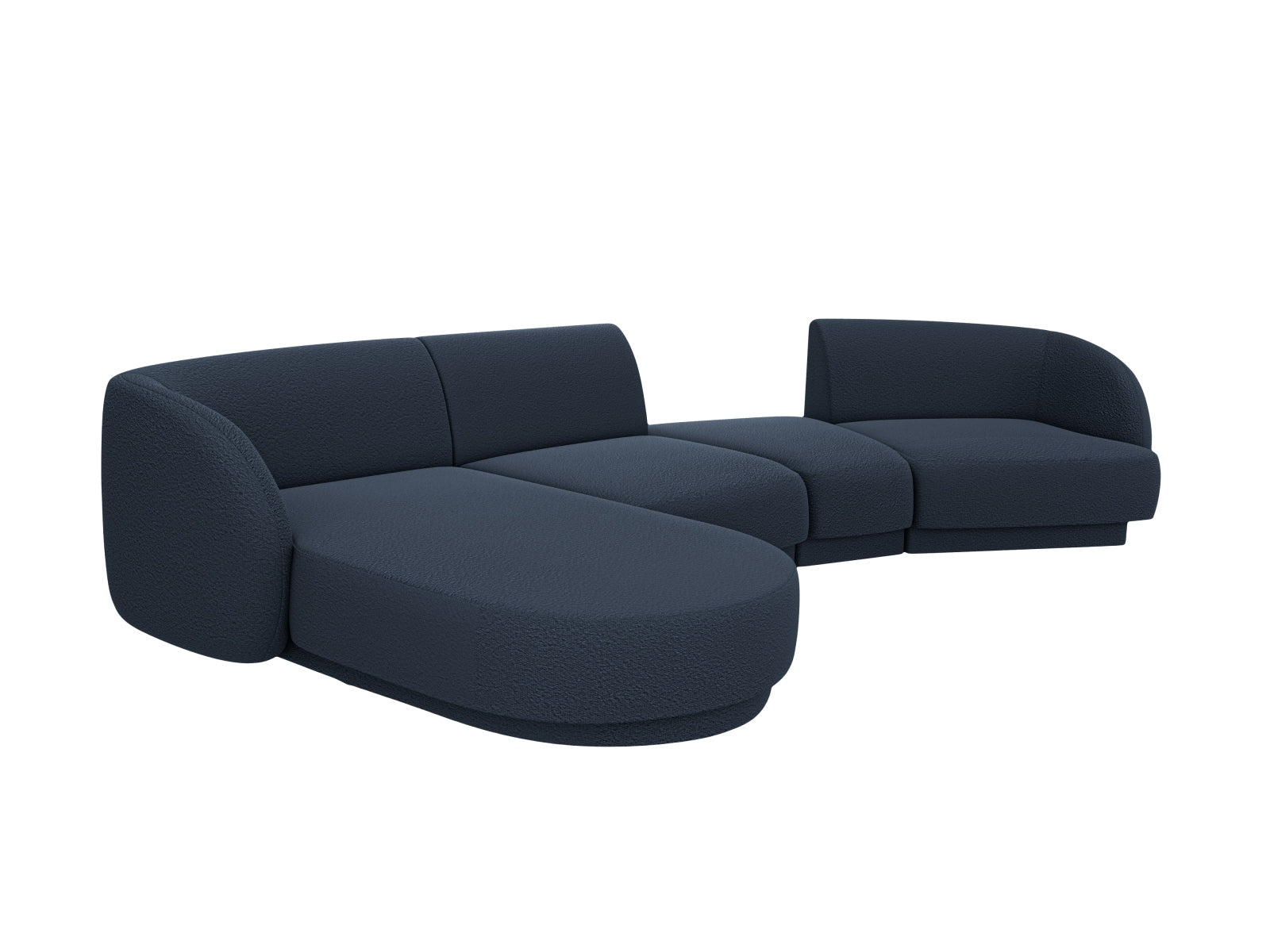 Miley Modulares Sofa links 4 Sitzer in Dark Blue präsentiert im Onlineshop von KAQTU Design AG. L-Sofa links ist von Micadoni