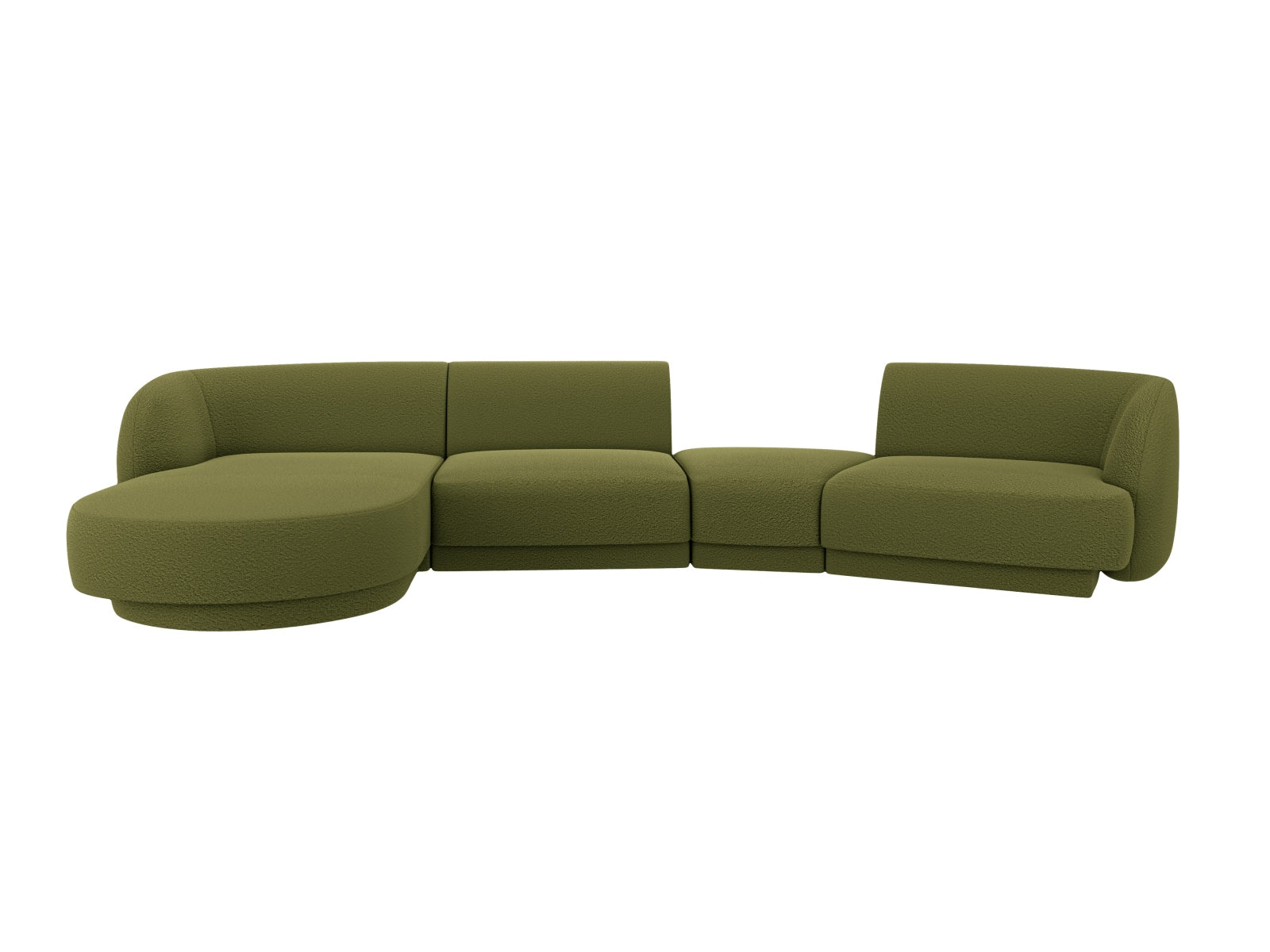 Miley Modulares Sofa links 4 Sitzer in Dark Olive Green präsentiert im Onlineshop von KAQTU Design AG. L-Sofa links ist von Micadoni