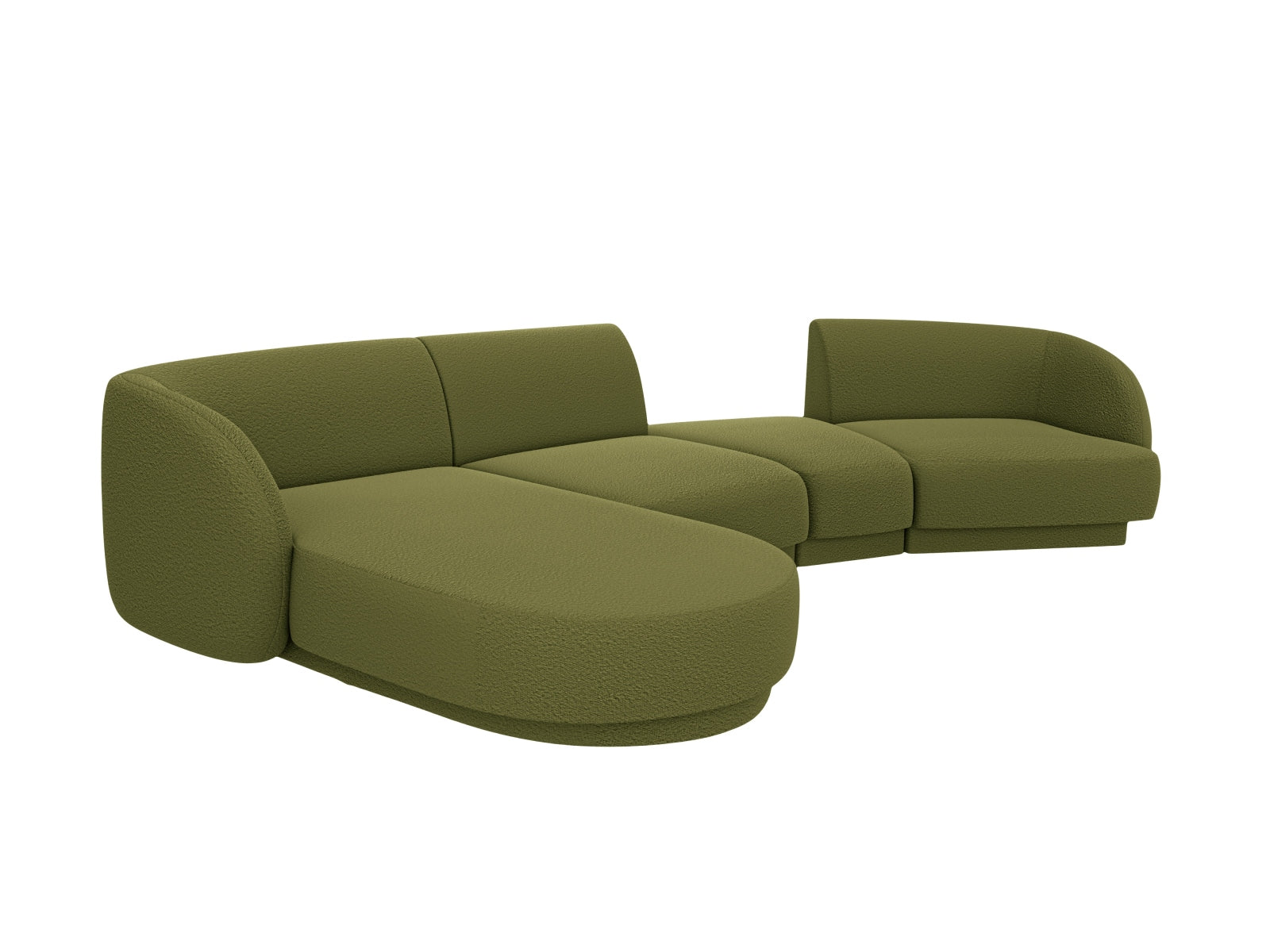 Miley Modulares Sofa links 4 Sitzer in Dark Olive Green präsentiert im Onlineshop von KAQTU Design AG. L-Sofa links ist von Micadoni